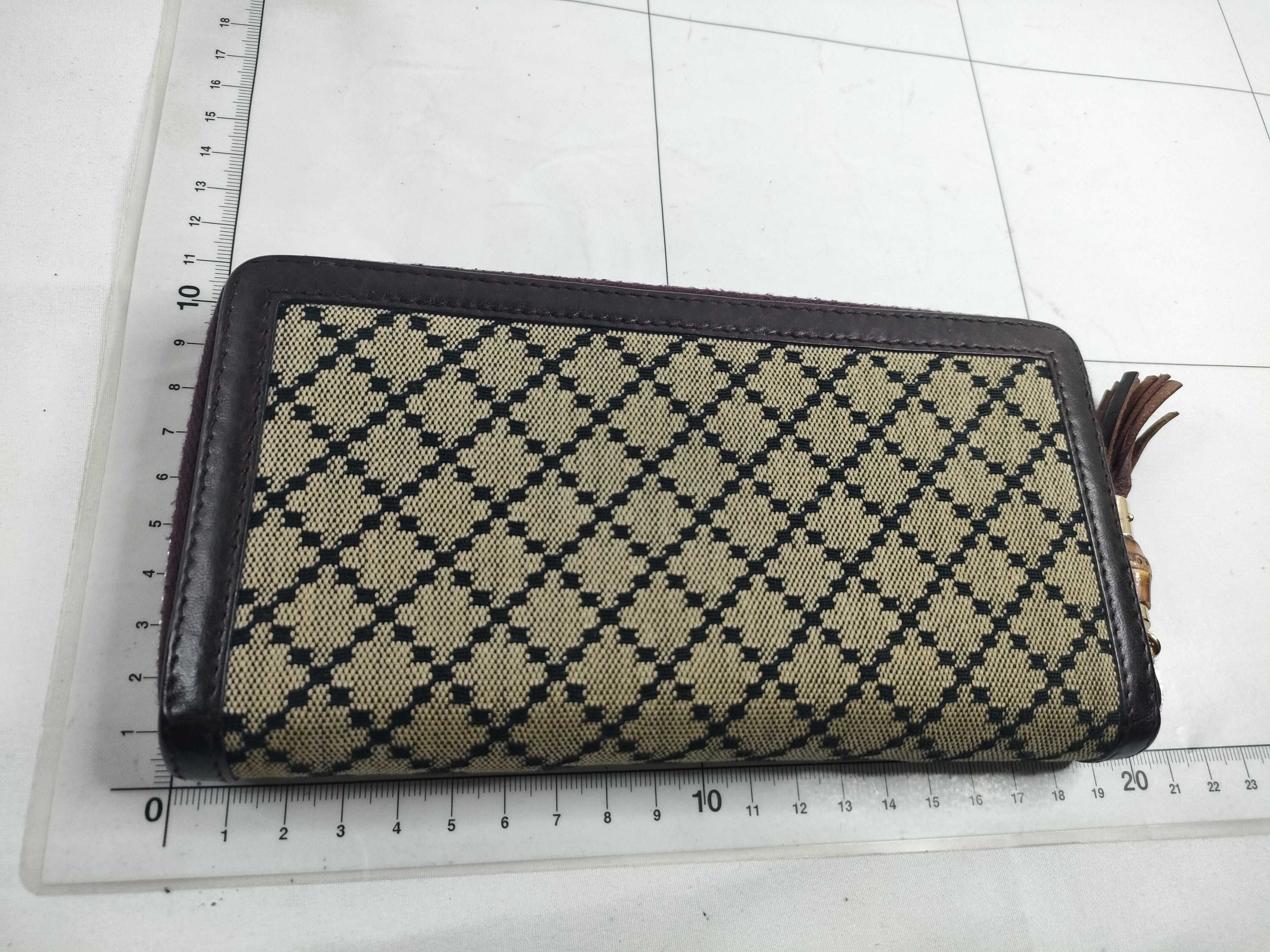 【/Gucci】 224253 Diamante Round Zip Long Wallet Canvas/Leather Beige/Bordeaux Wallet — view 2