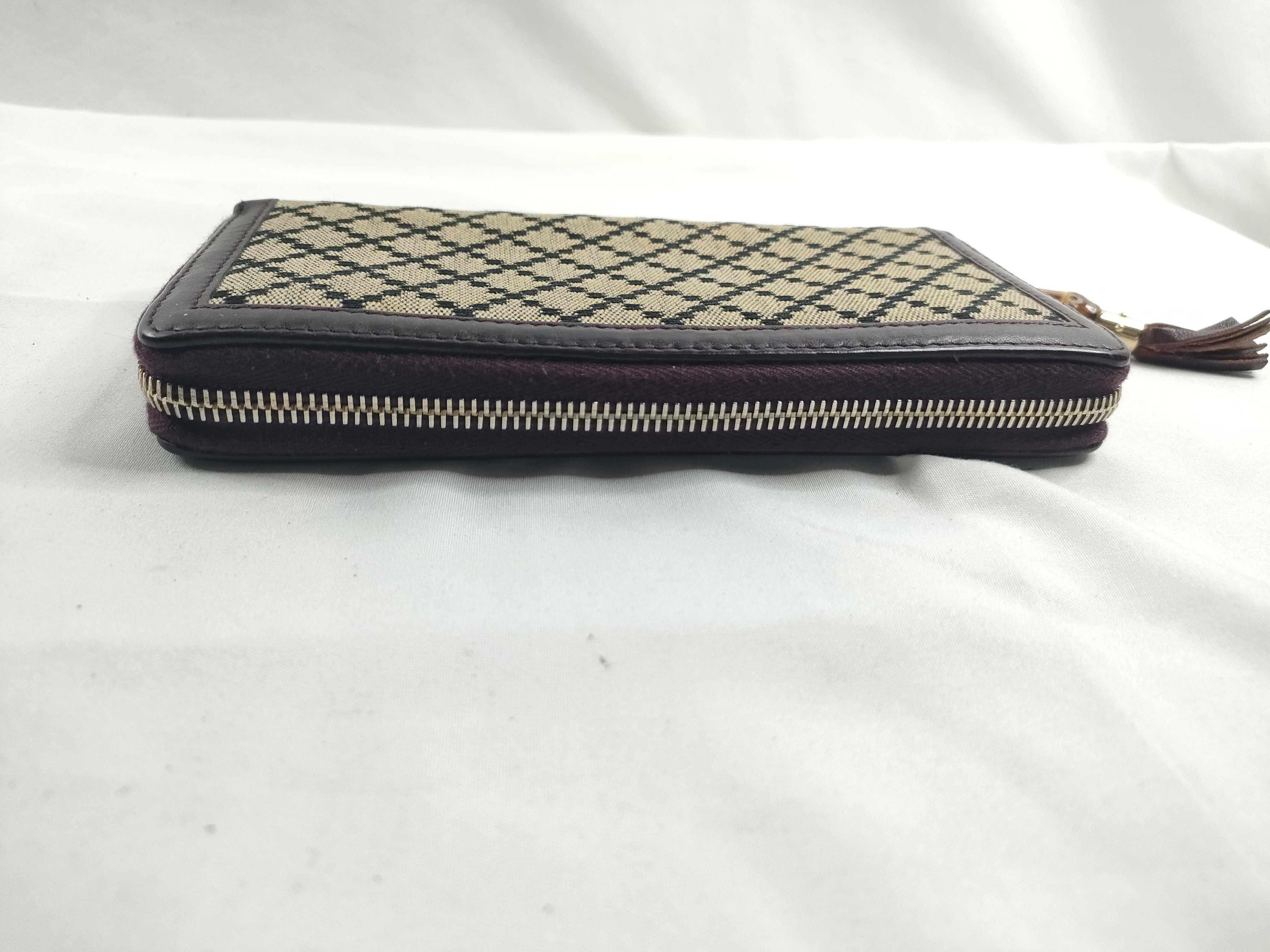 【/Gucci】 224253 Diamante Round Zip Long Wallet Canvas/Leather Beige/Bordeaux Wallet — view 6