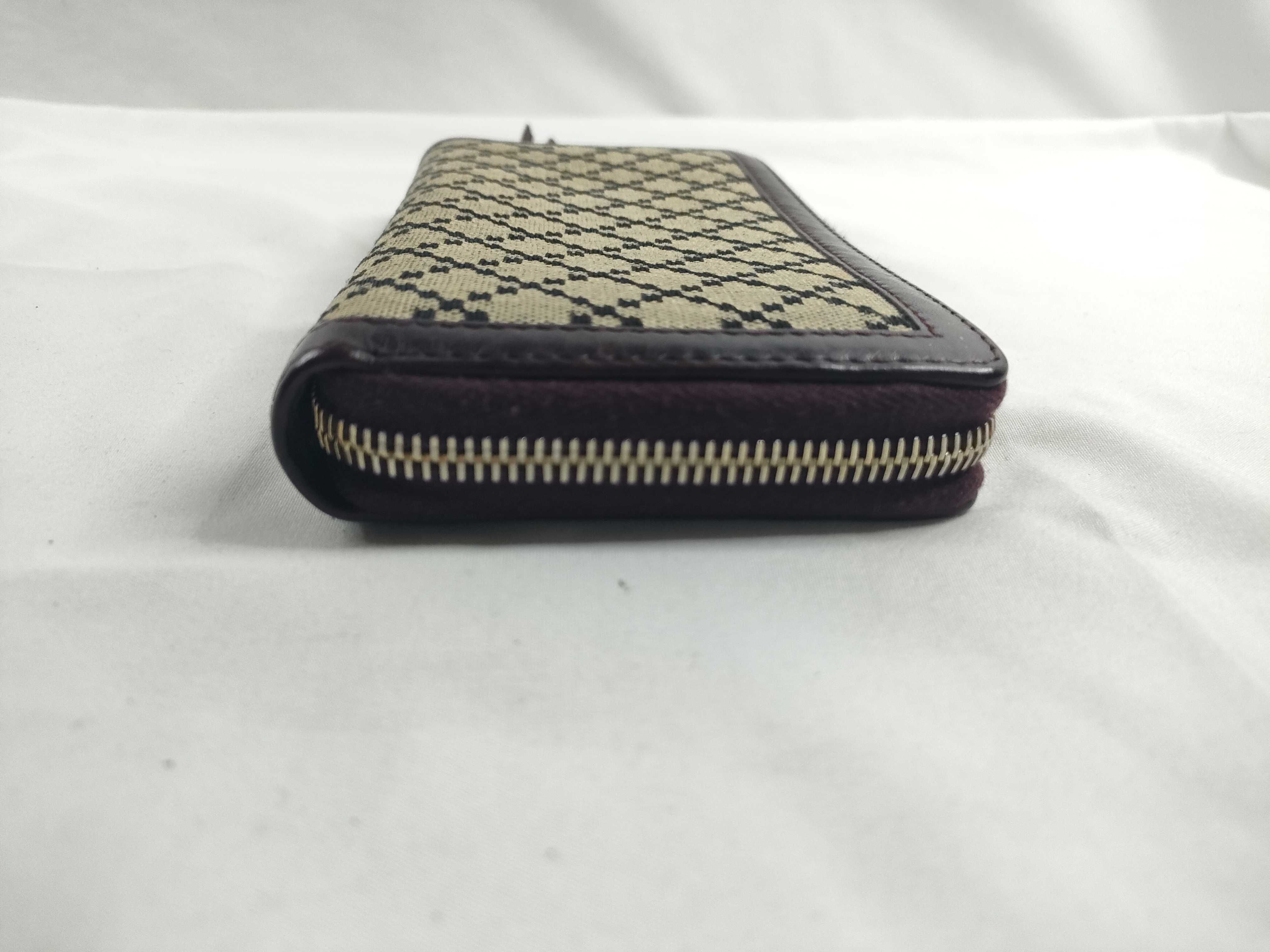 【/Gucci】 224253 Diamante Round Zip Long Wallet Canvas/Leather Beige/Bordeaux Wallet — view 7