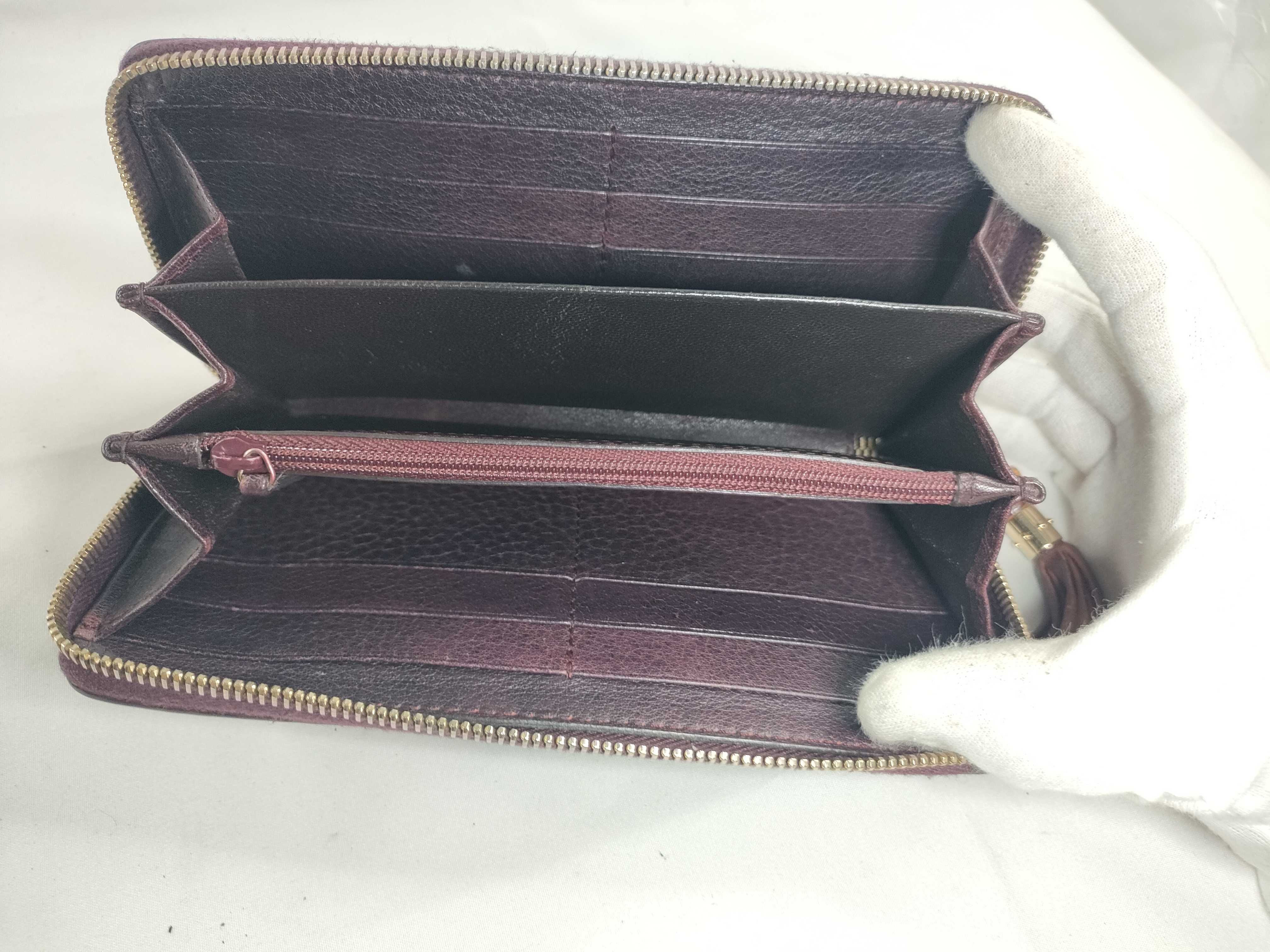 【/Gucci】 224253 Diamante Round Zip Long Wallet Canvas/Leather Beige/Bordeaux Wallet — view 8
