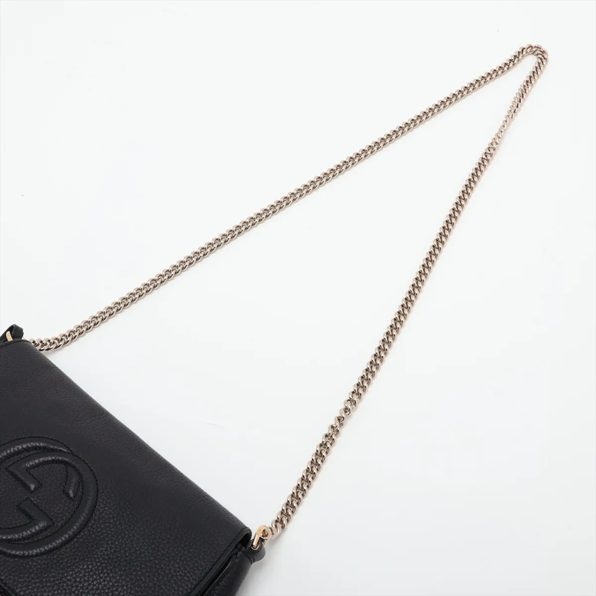 Soho 336752 Leather Chain Shoulder Bag, Black, Tag Missing — view 5