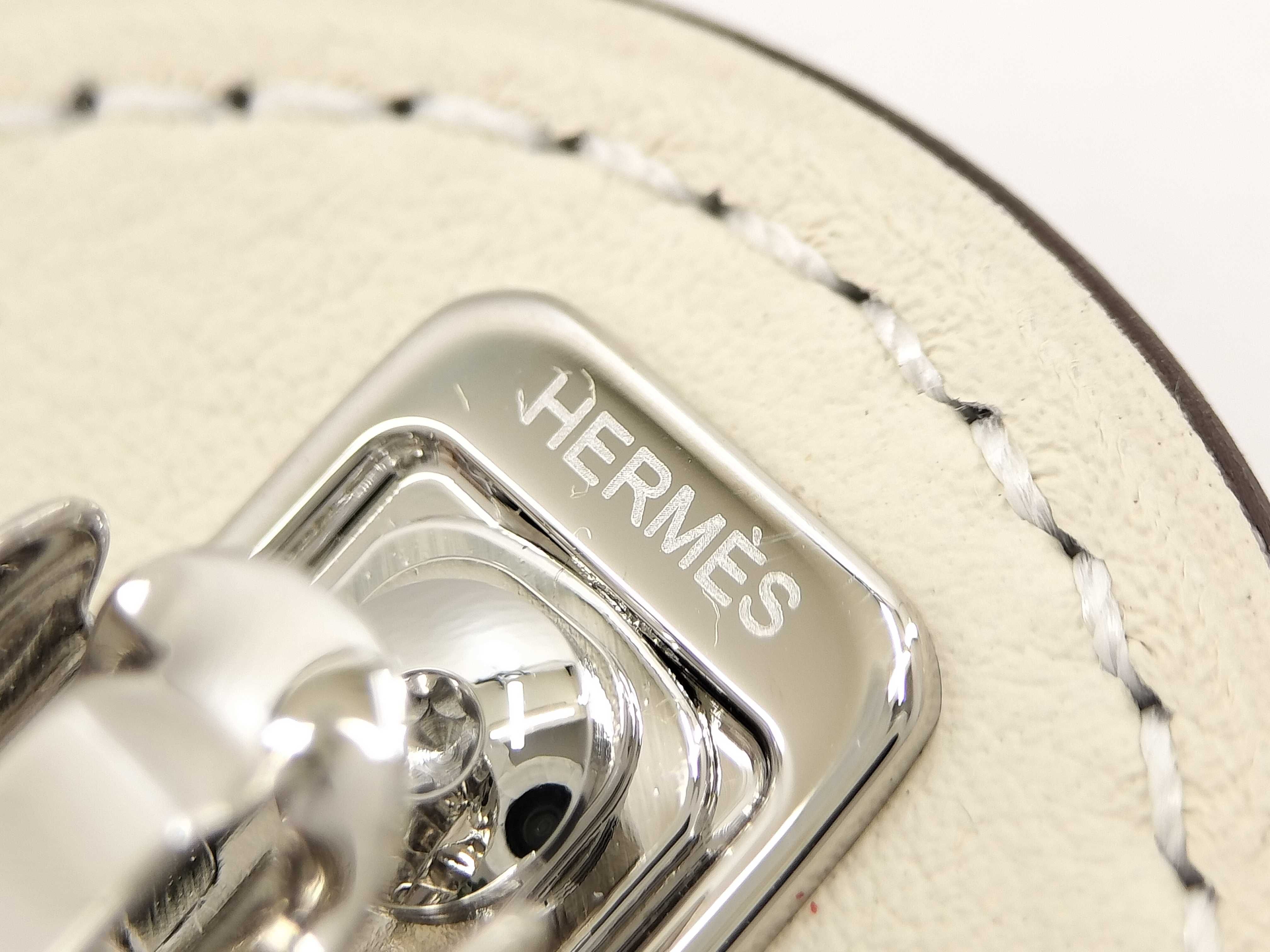 Evelyne Leather Barrette, Nata x Silver Hardware, Hermes Hair Accessory — view 9