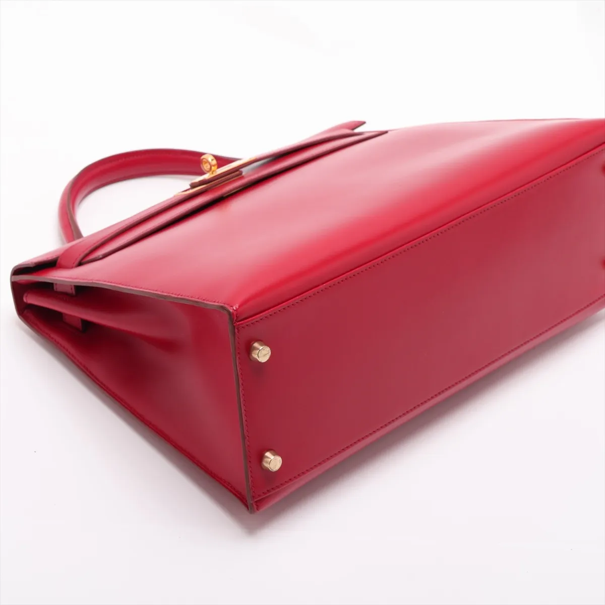 [Individually packaged] Hermes Kelly 32 Sellier Box Calf Rouge Vif Gold Hardware Z: 1996 — view 4
