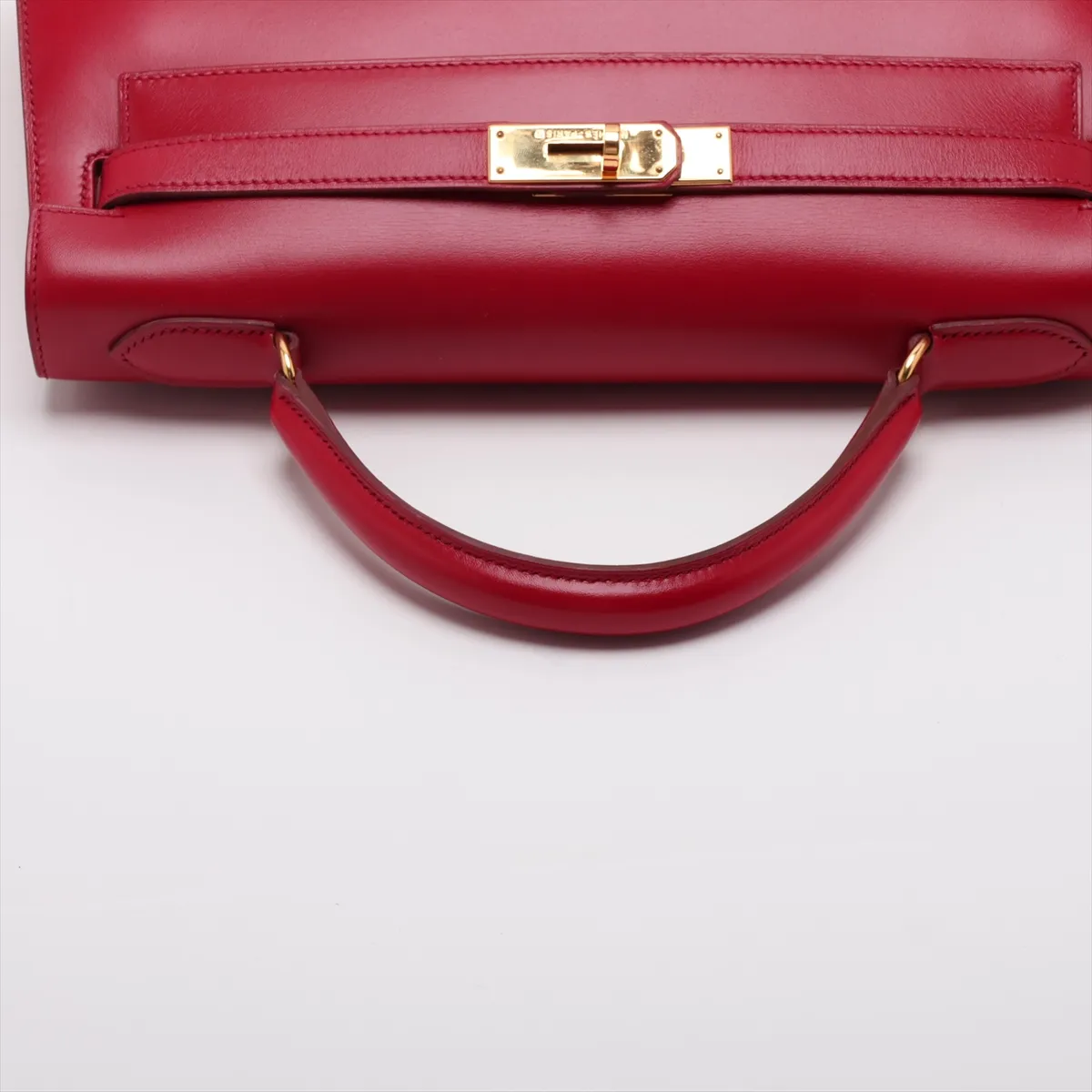[Individually packaged] Hermes Kelly 32 Sellier Box Calf Rouge Vif Gold Hardware Z: 1996 — view 5