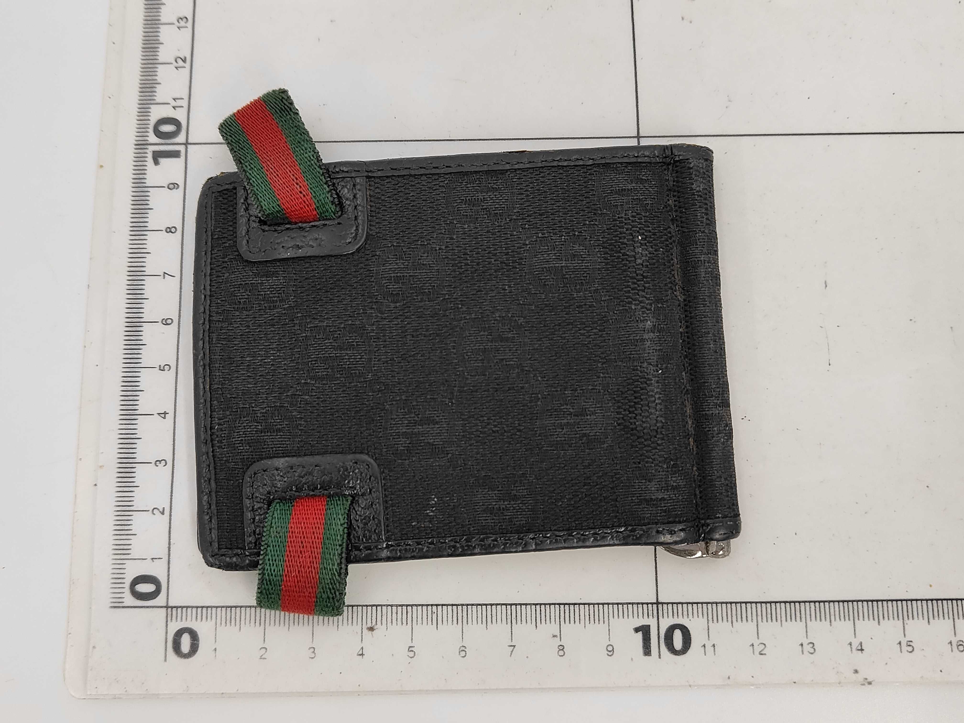 154457GG Canvas Bi-fold Wallet, Black — view 2