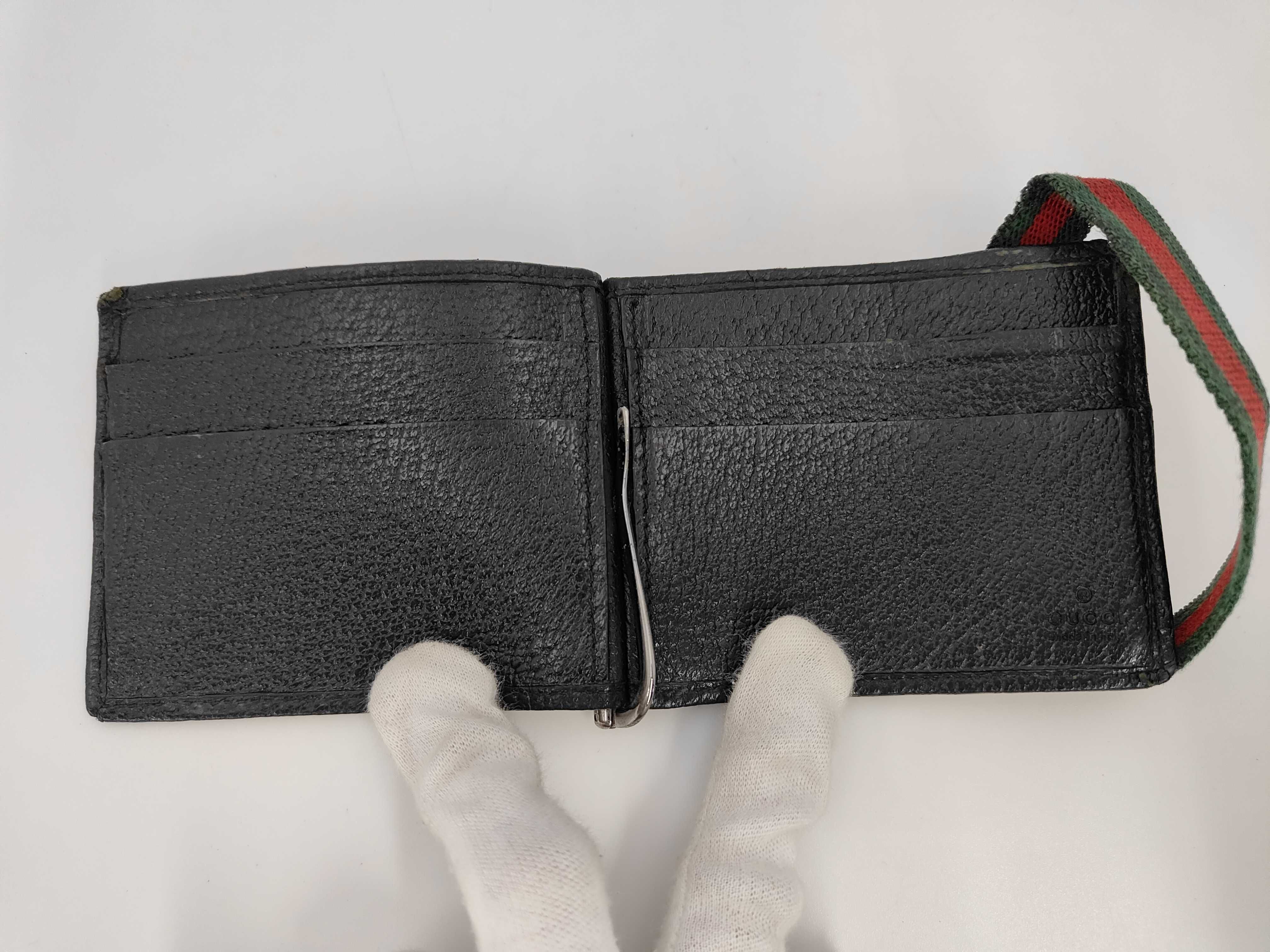 154457GG Canvas Bi-fold Wallet, Black — view 8