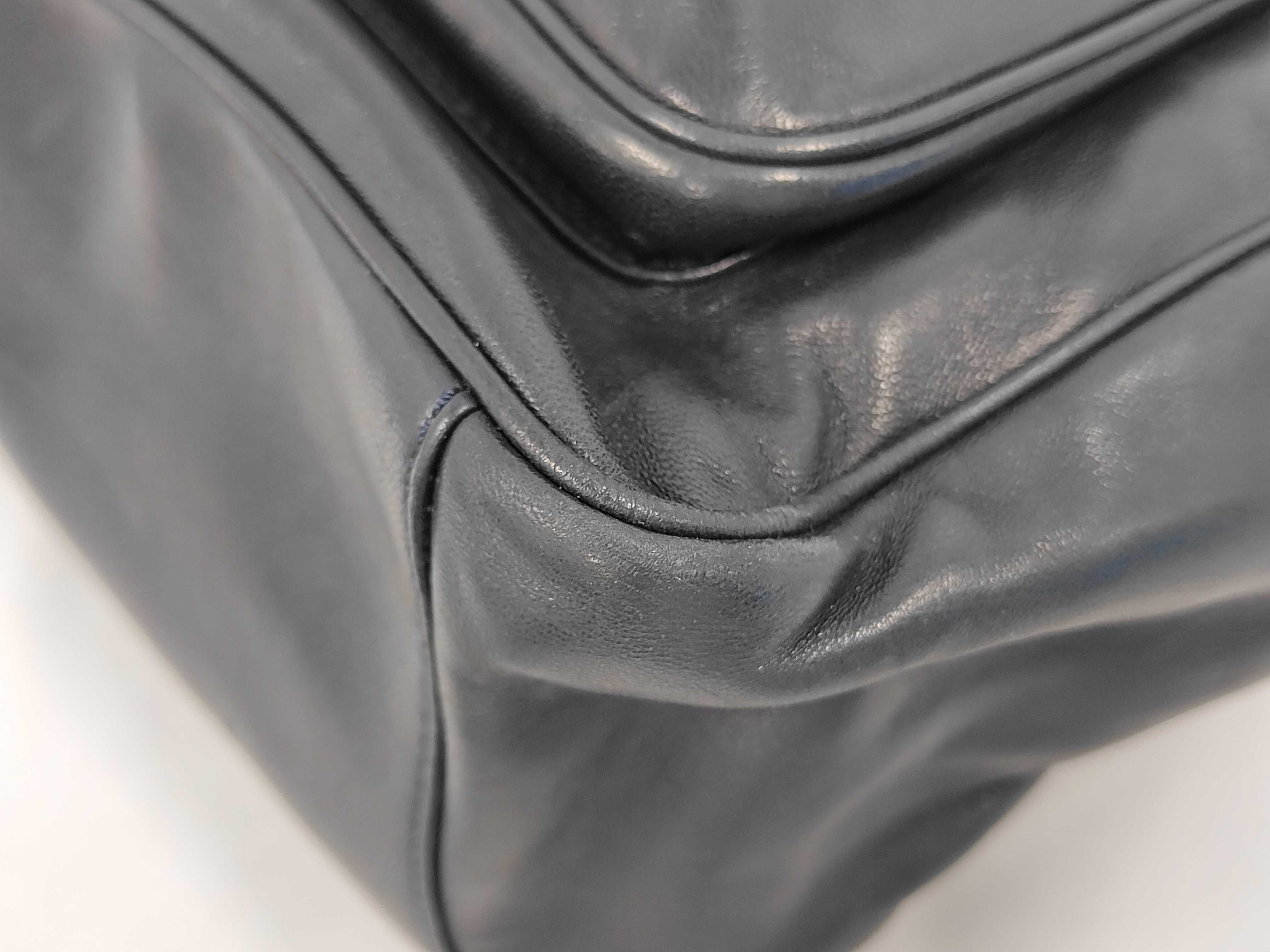 Leather Messenger Bag, Navy, Shoulder Bag — view 4
