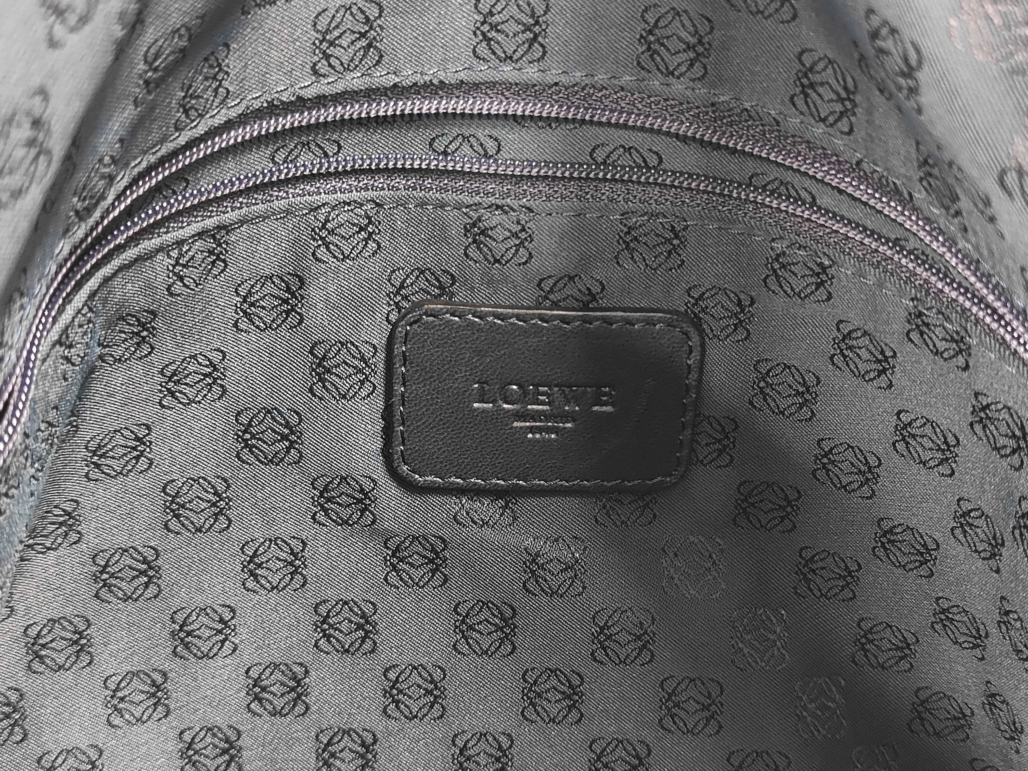 Leather Messenger Bag, Navy, Shoulder Bag — view 8
