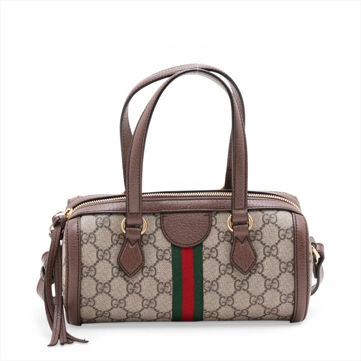 GG Supreme Ophidia PVC x Leather 2-Way Handbag, Beige x Brown, 602577 — view 2
