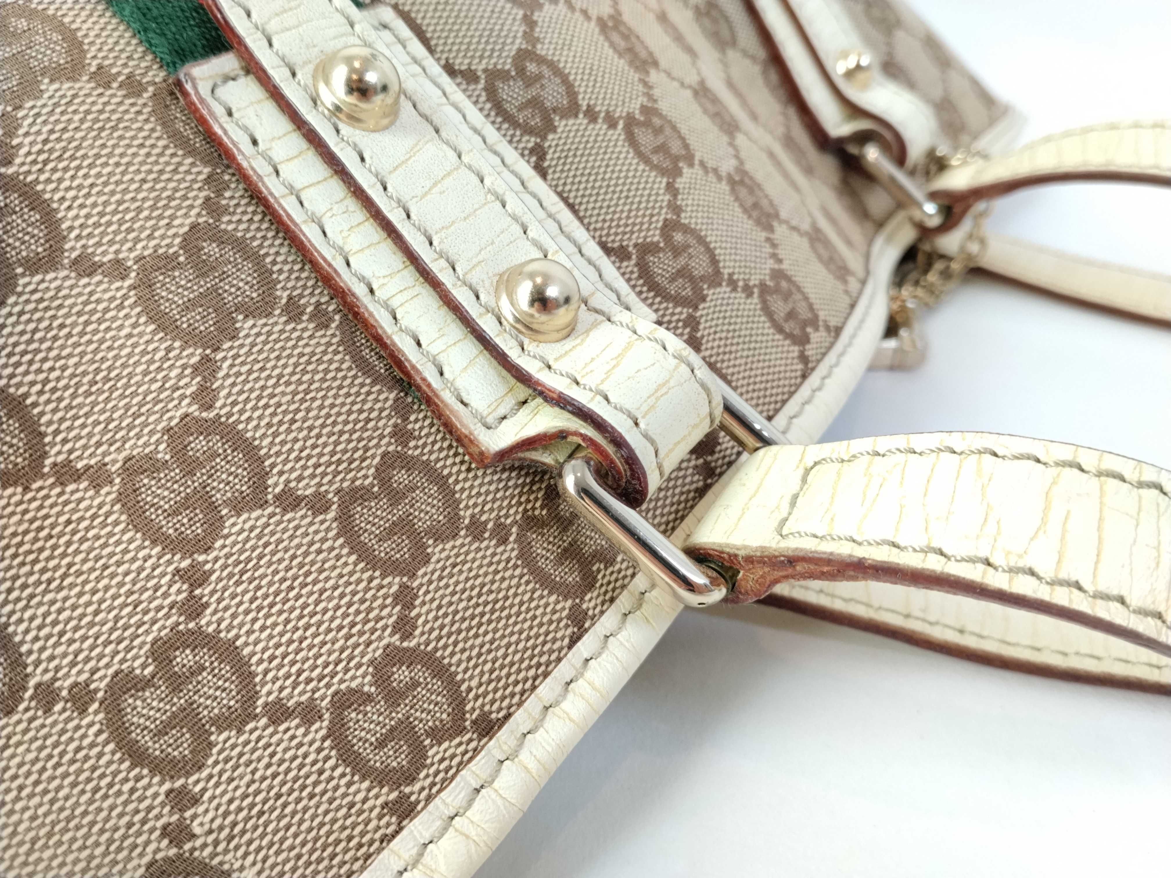 GG Canvas A. Gucci Tote Bag GG Canvas Sherry Line Tote Bag with Charm — view 6