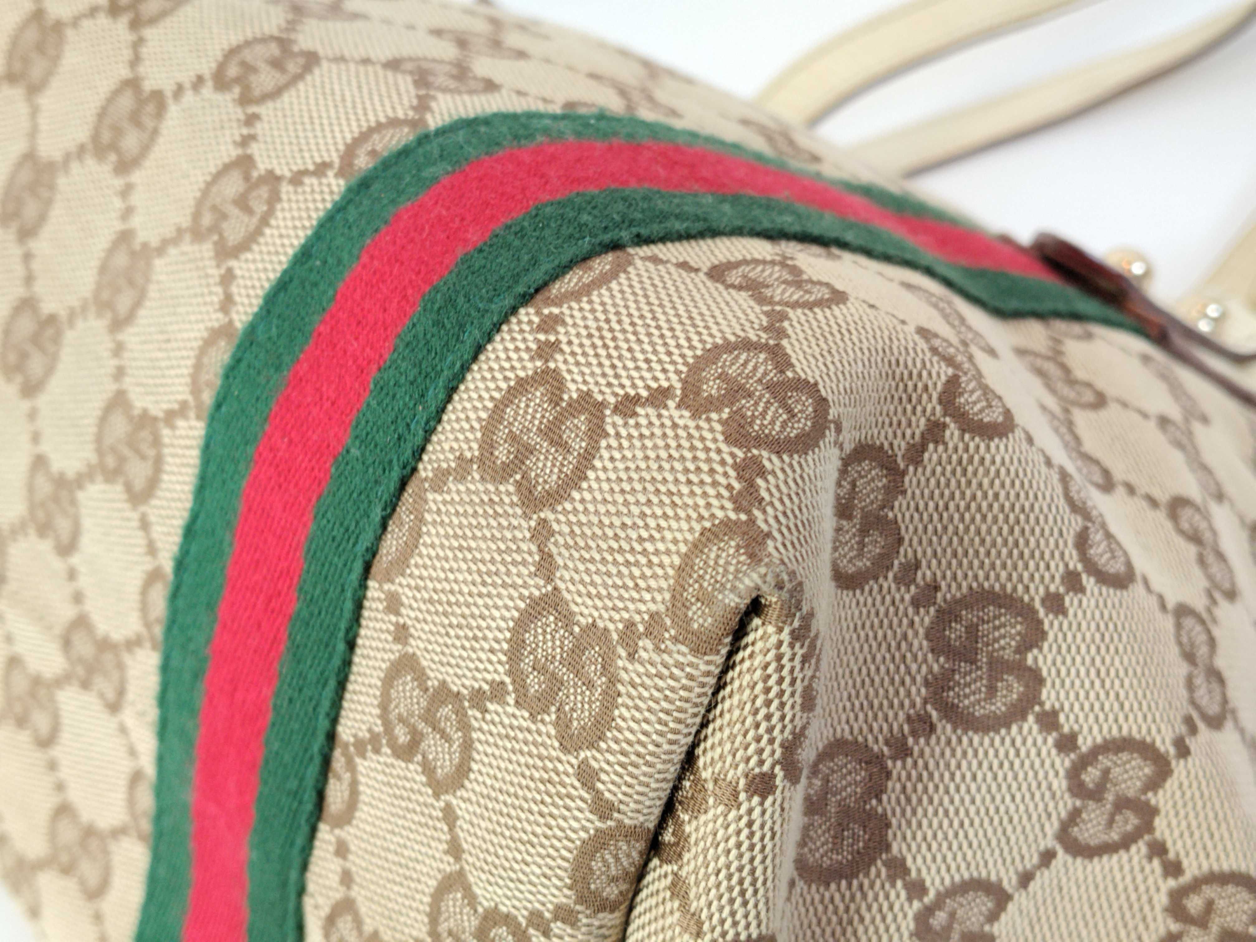 GG Canvas A. Gucci Tote Bag GG Canvas Sherry Line Tote Bag with Charm — view 7