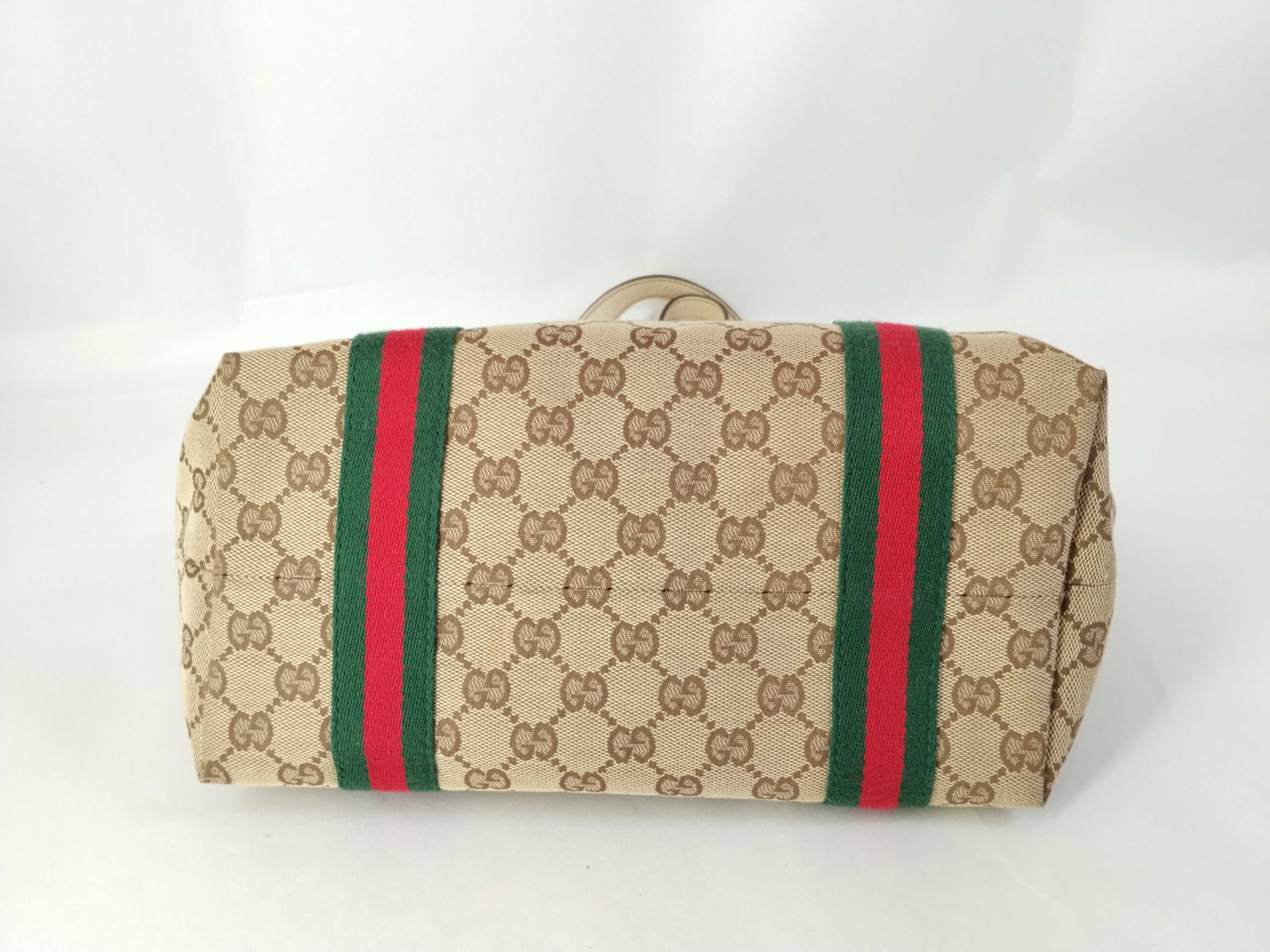 GG Canvas A. Gucci Tote Bag GG Canvas Sherry Line Tote Bag with Charm — view 8