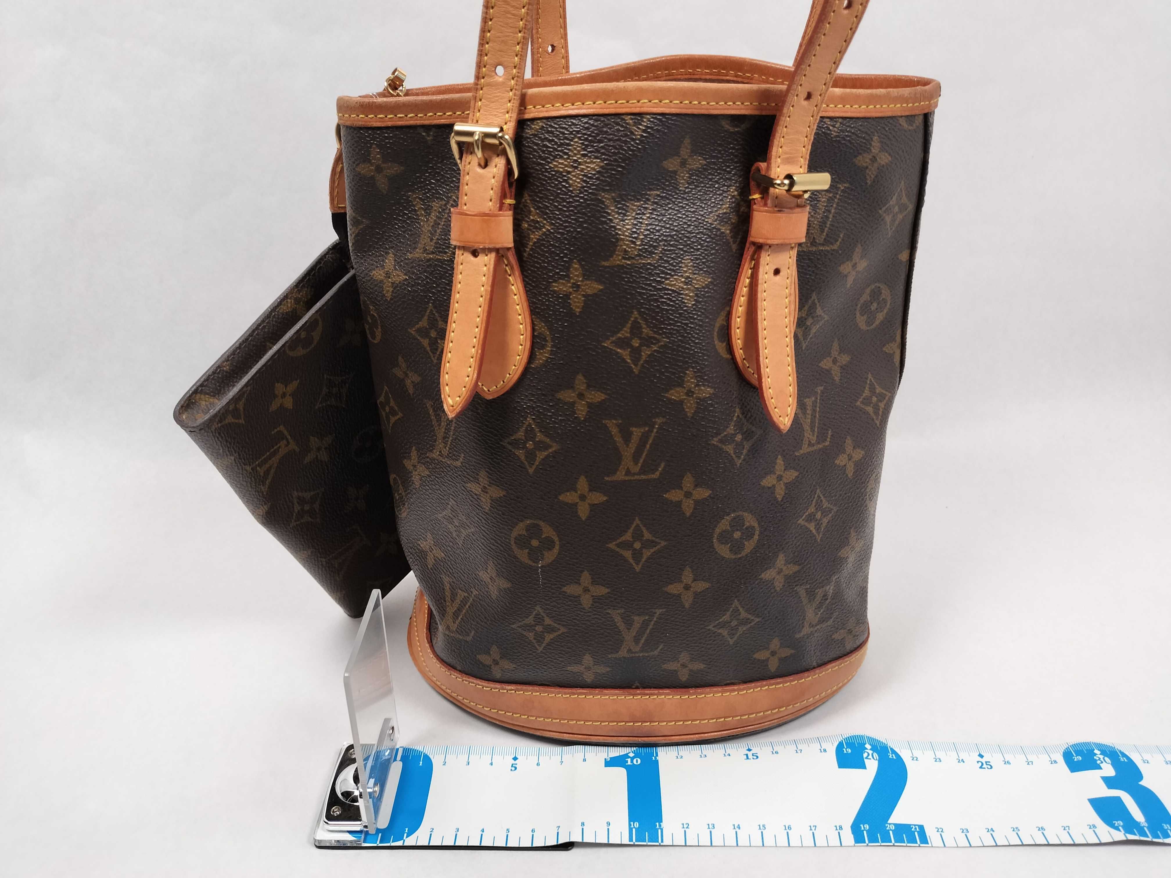 Monogram LOUIS_VUITTON M42238 Bucket PM FL1020 Pouch Tote Bag — view 2