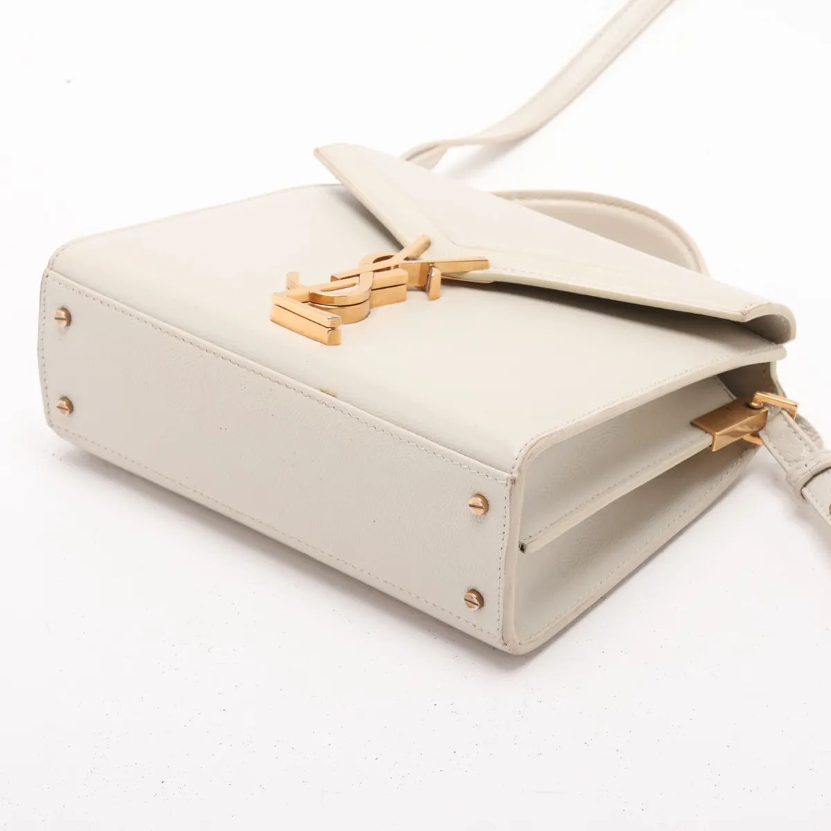 Cassandra Leather 2-Way Handbag, White, 623930 — view 3