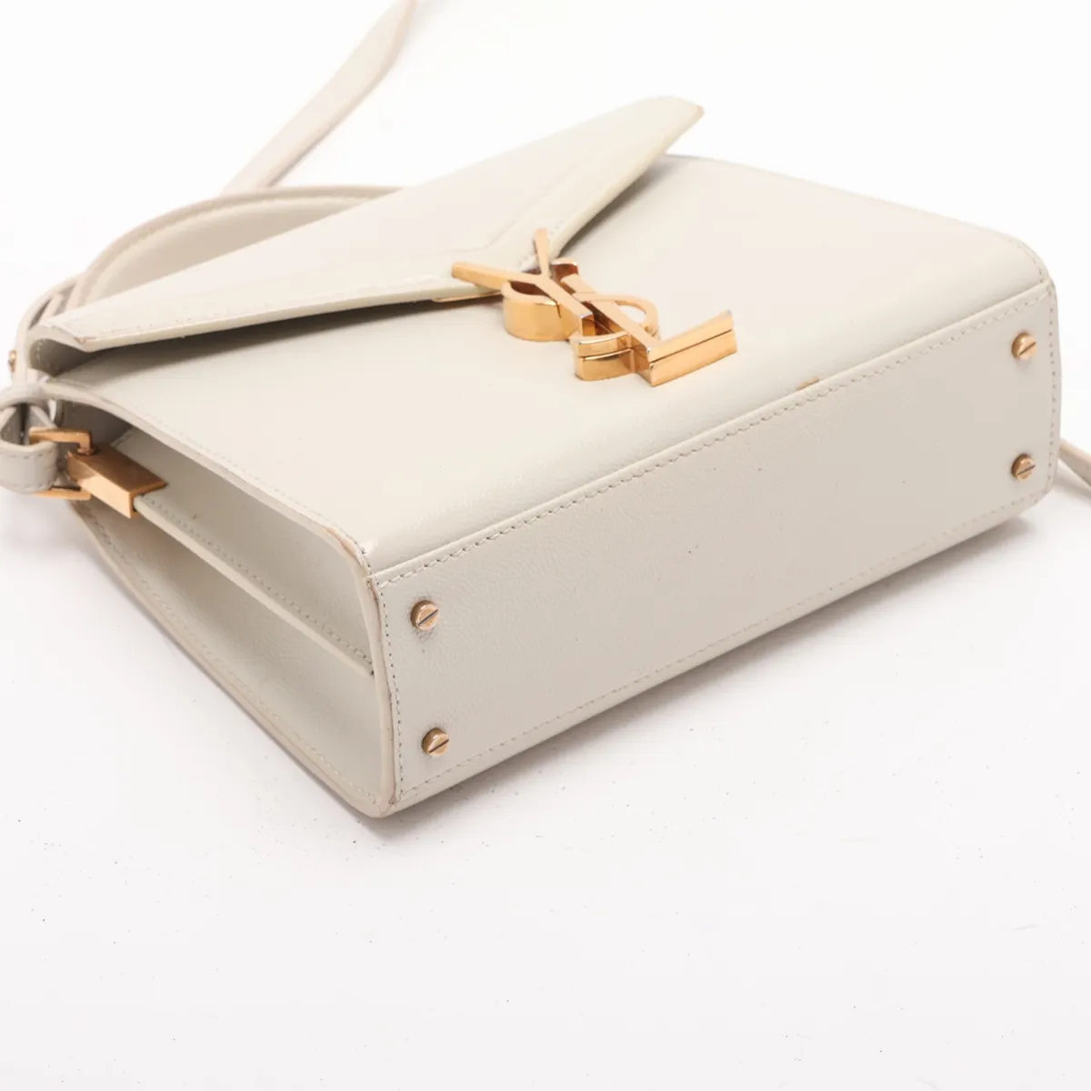 Cassandra Leather 2-Way Handbag, White, 623930 — view 4