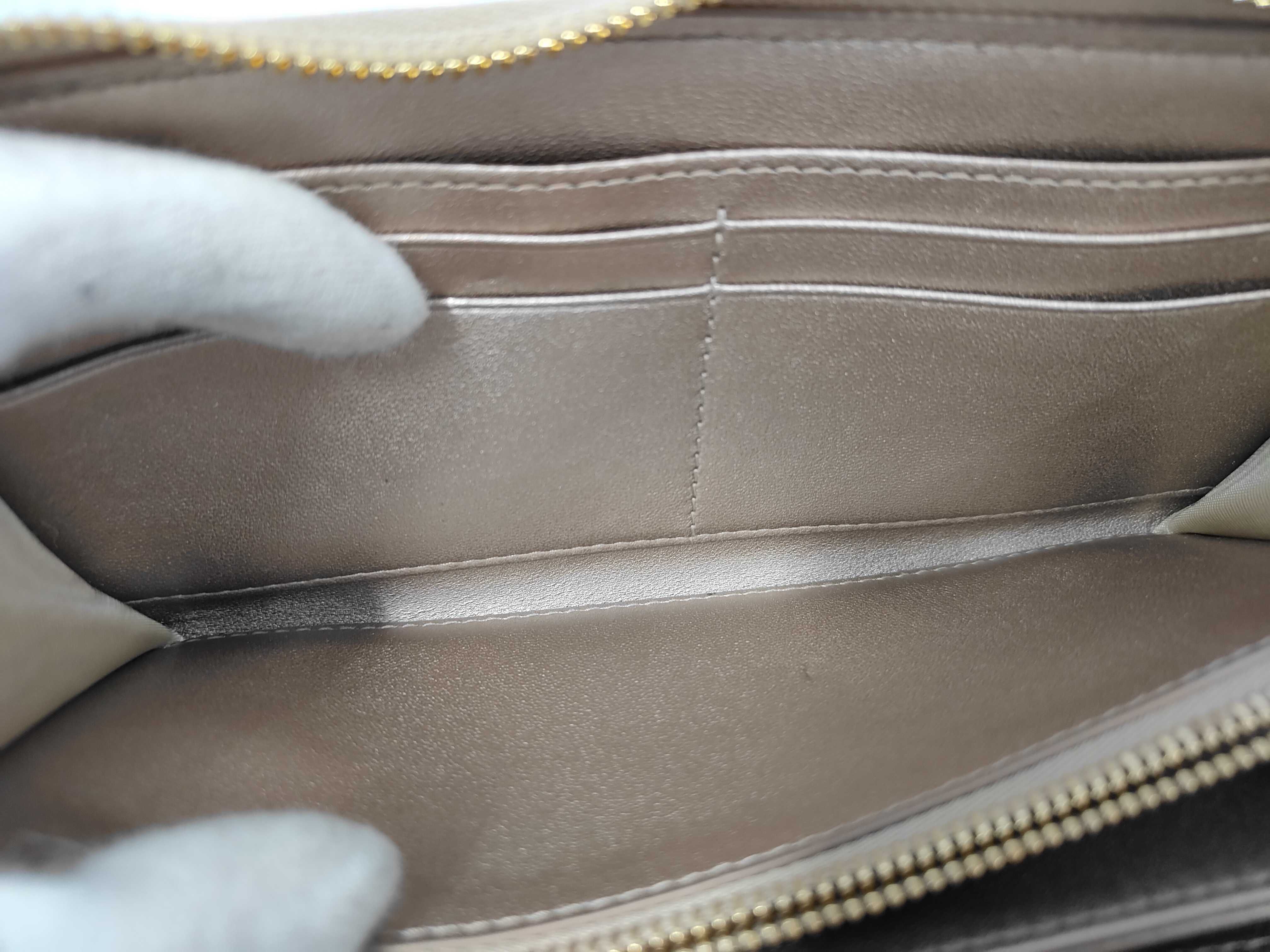 Lady Dior Cannage Long Zip Wallet Leather Champagne Gold Wallet — view 7