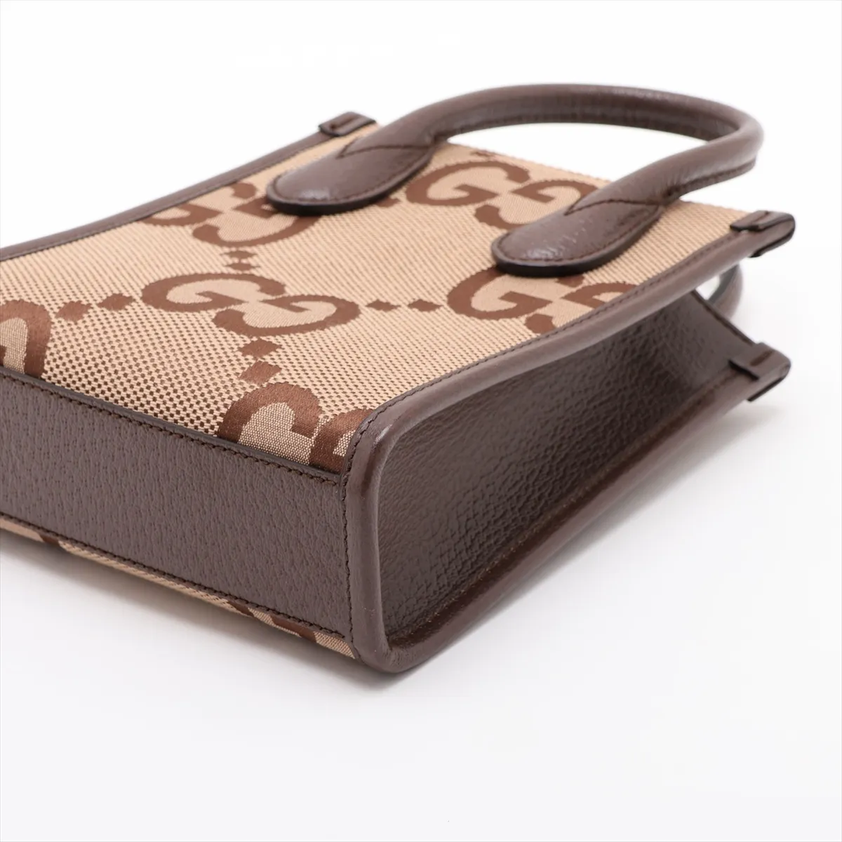 Jumbo GG Canvas x Leather 2-Way Handbag, Beige x Brown, 699406 — view 3