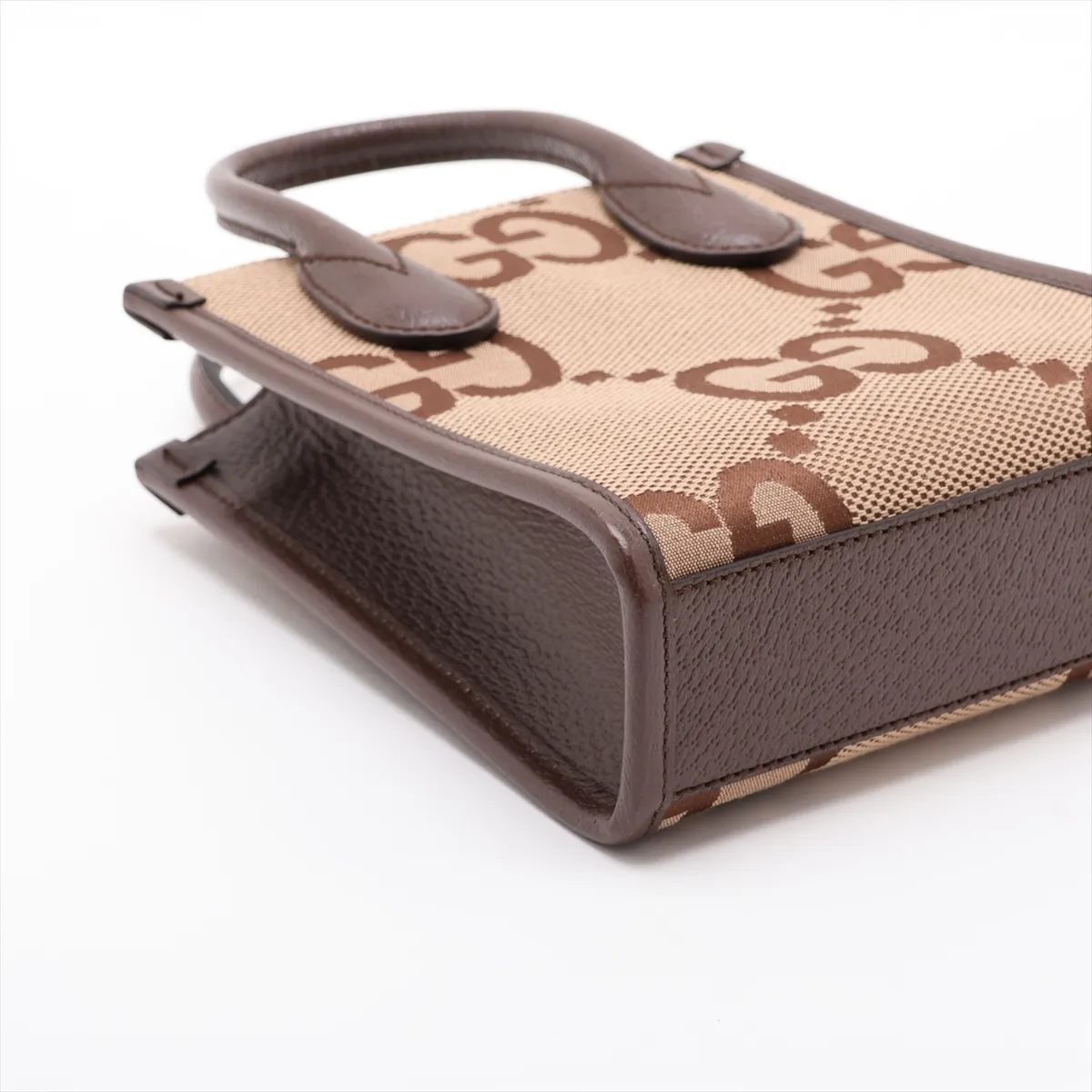 Jumbo GG Canvas x Leather 2-Way Handbag, Beige x Brown, 699406 — view 4
