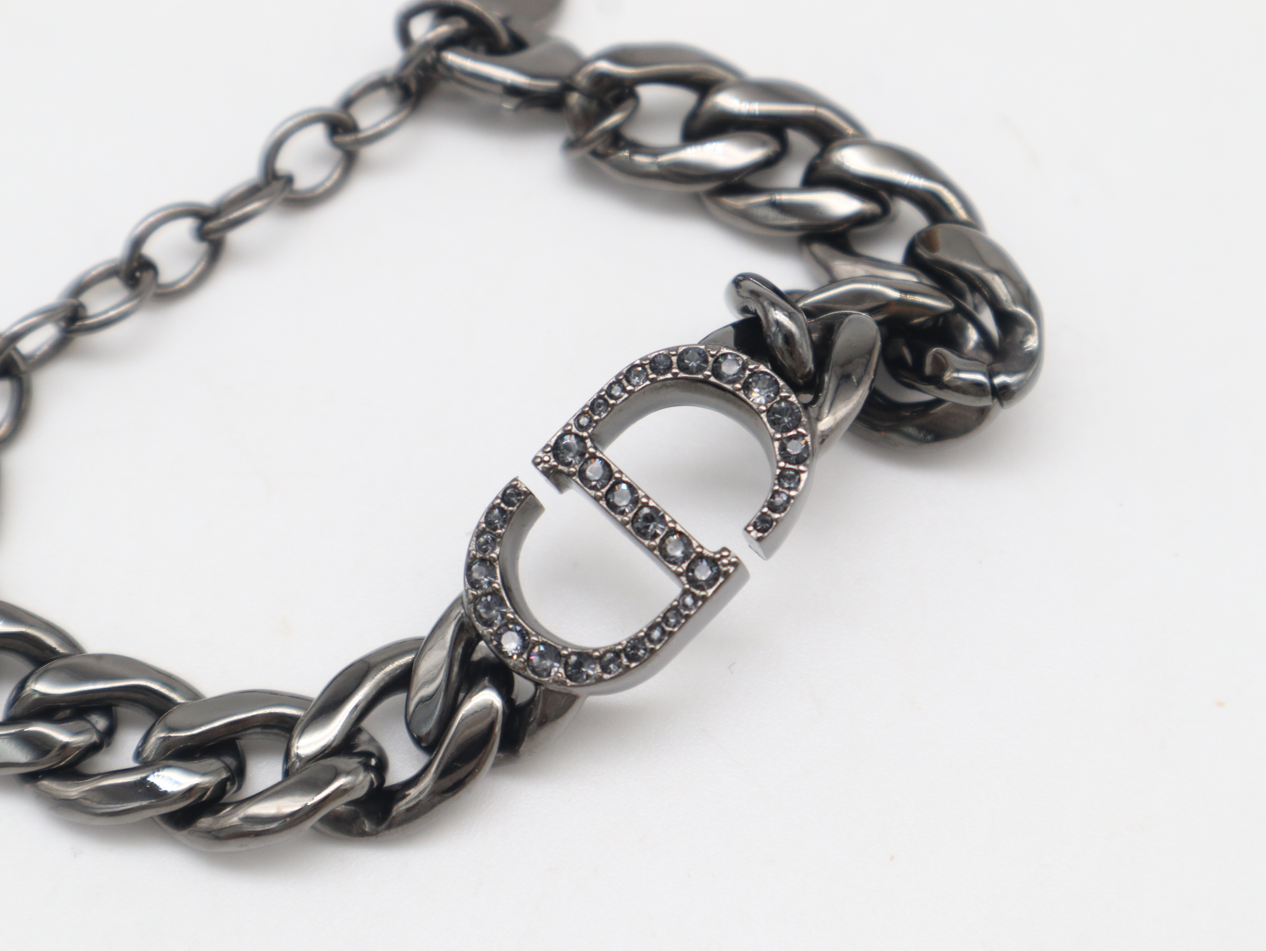 CD Icon Chain Bracelet Rhinestone Bracelet/Bangle — view 4