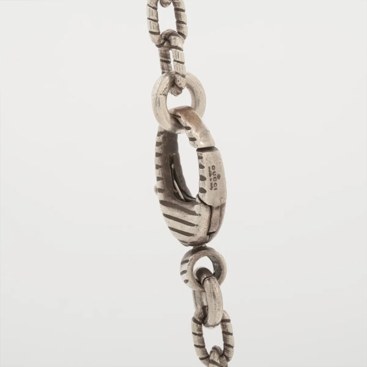 Interlocking G Arabesque Necklace, 925 Sterling Silver, 18.3g. Shows signs of wear including — view 3