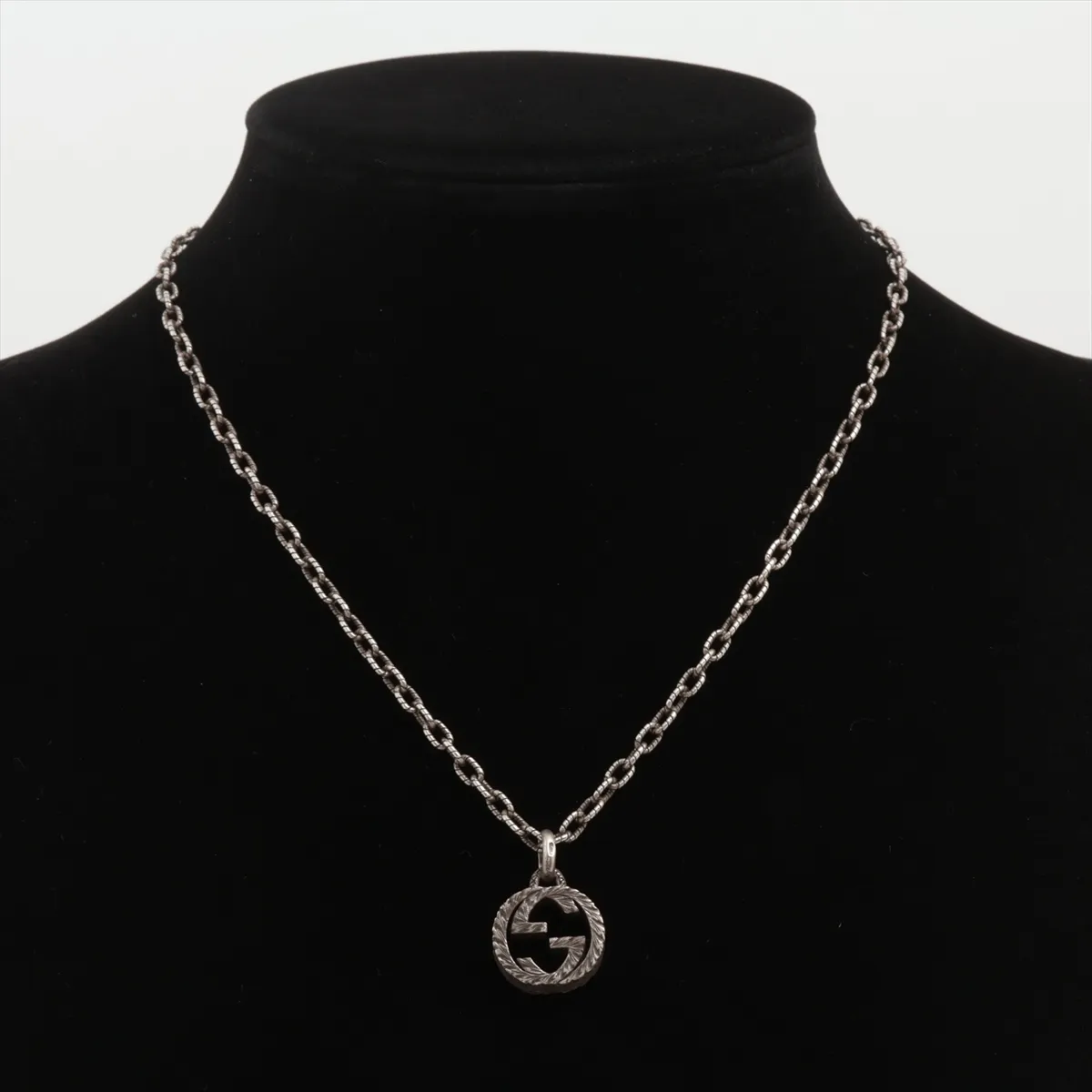 Interlocking G Arabesque Necklace, 925 Sterling Silver, 18.3g. Shows signs of wear including — view 5