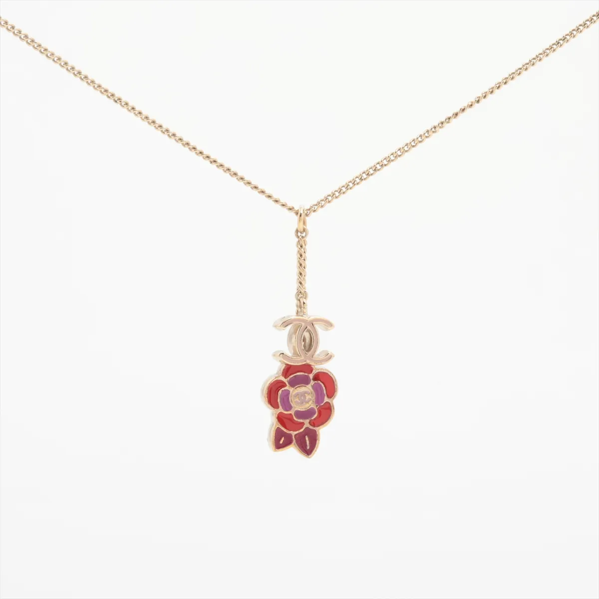 Coco Mark Camellia 05P Necklace GP Red x Purple (Dents, — view 2