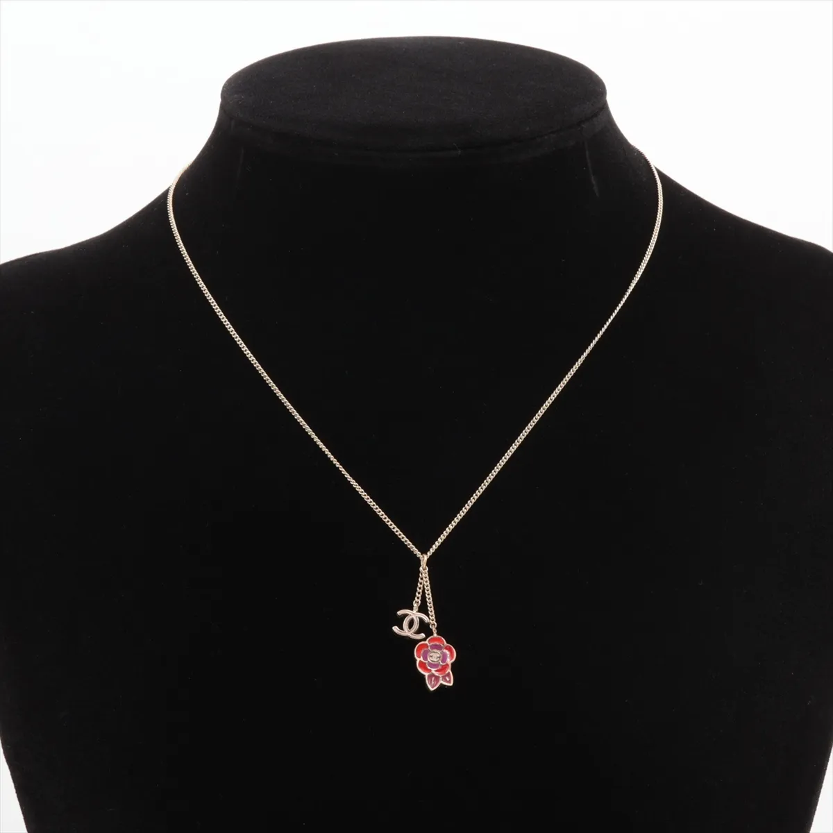 Coco Mark Camellia 05P Necklace GP Red x Purple (Dents, — view 5