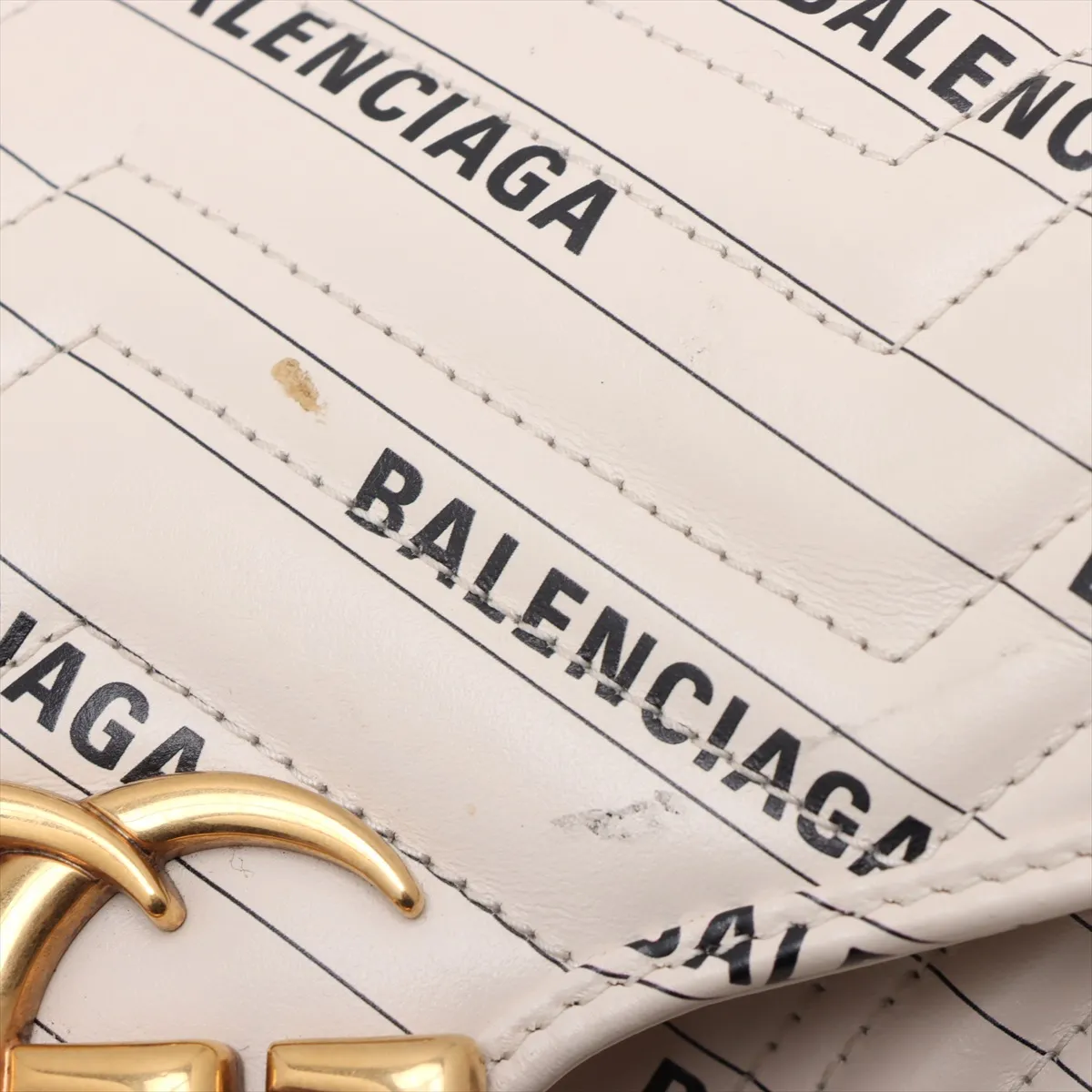 x Balenciaga GG Marmont Leather Chain Shoulder Bag, Beige, 443497 — view 11