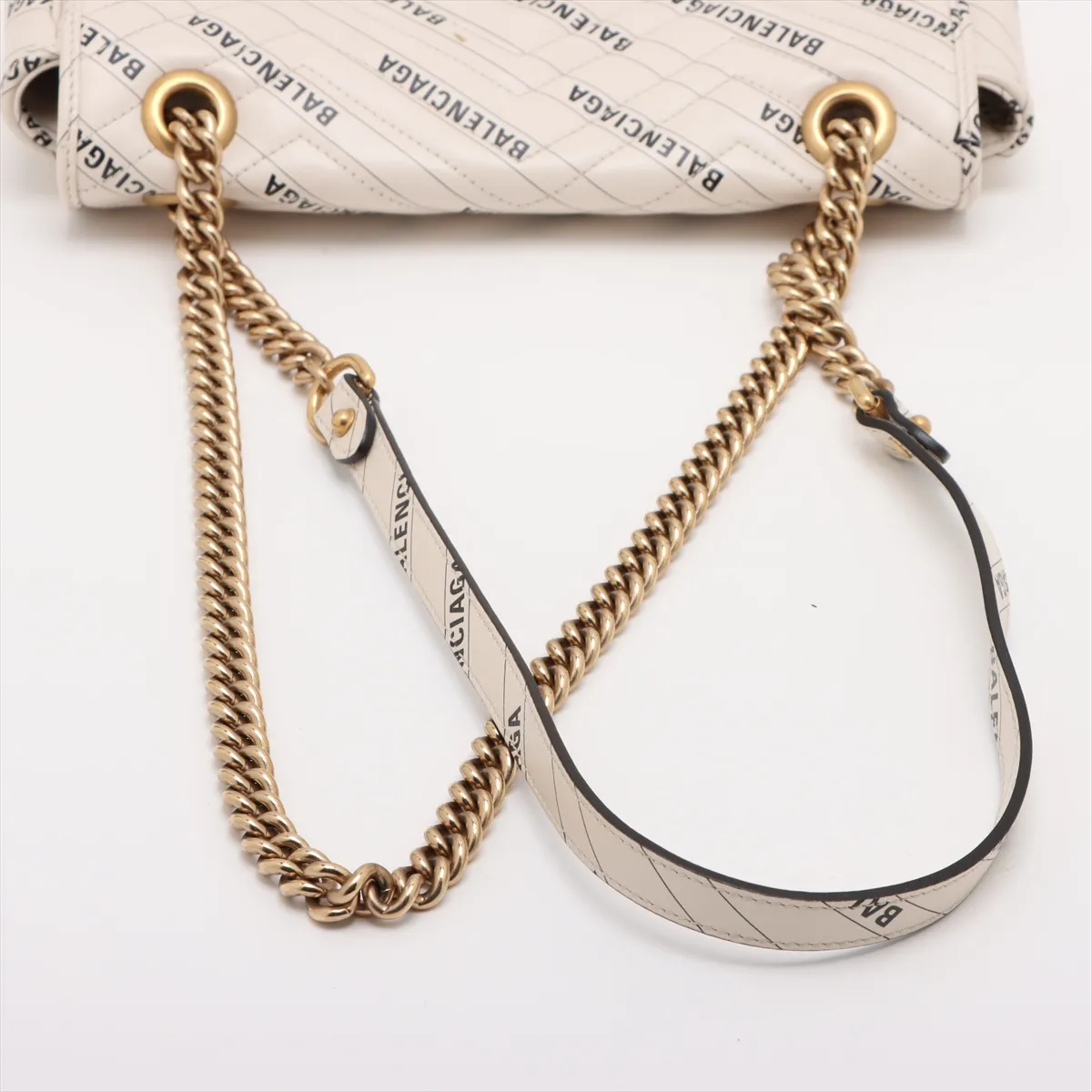 x Balenciaga GG Marmont Leather Chain Shoulder Bag, Beige, 443497 — view 5
