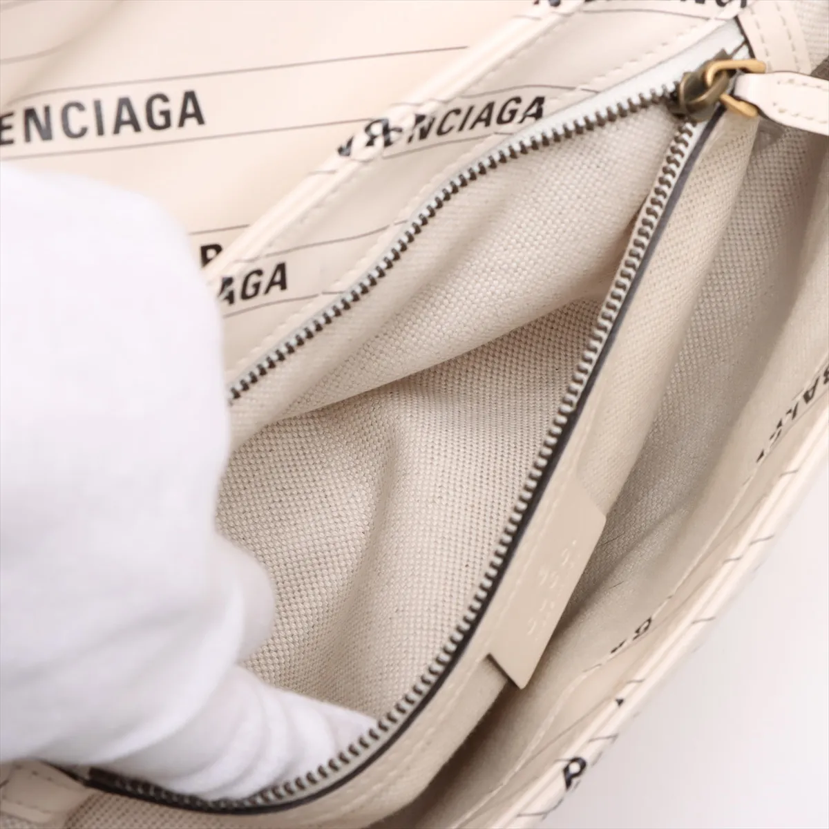 x Balenciaga GG Marmont Leather Chain Shoulder Bag, Beige, 443497 — view 8