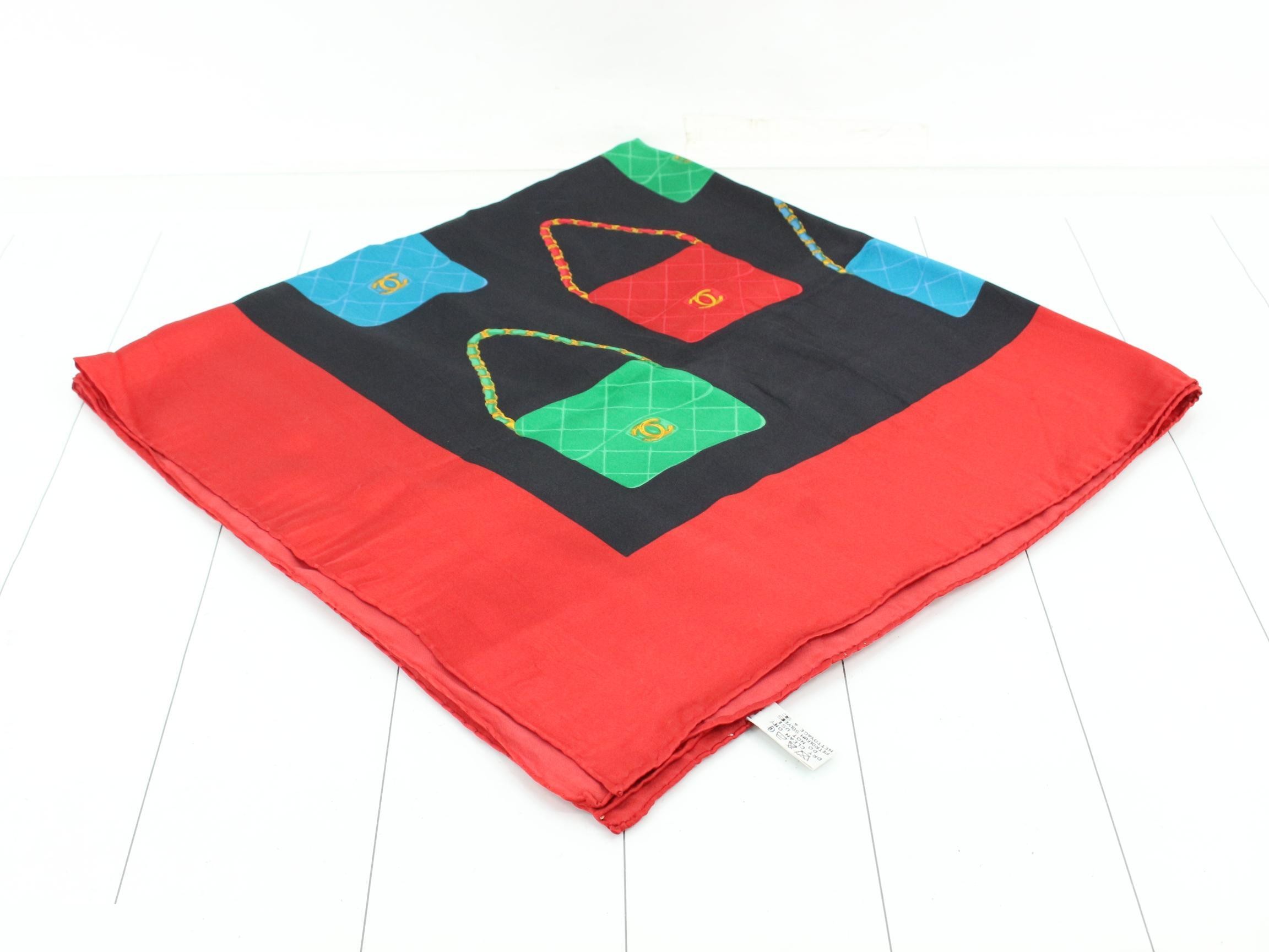 Vintage large silk scarf with tags. — view 2