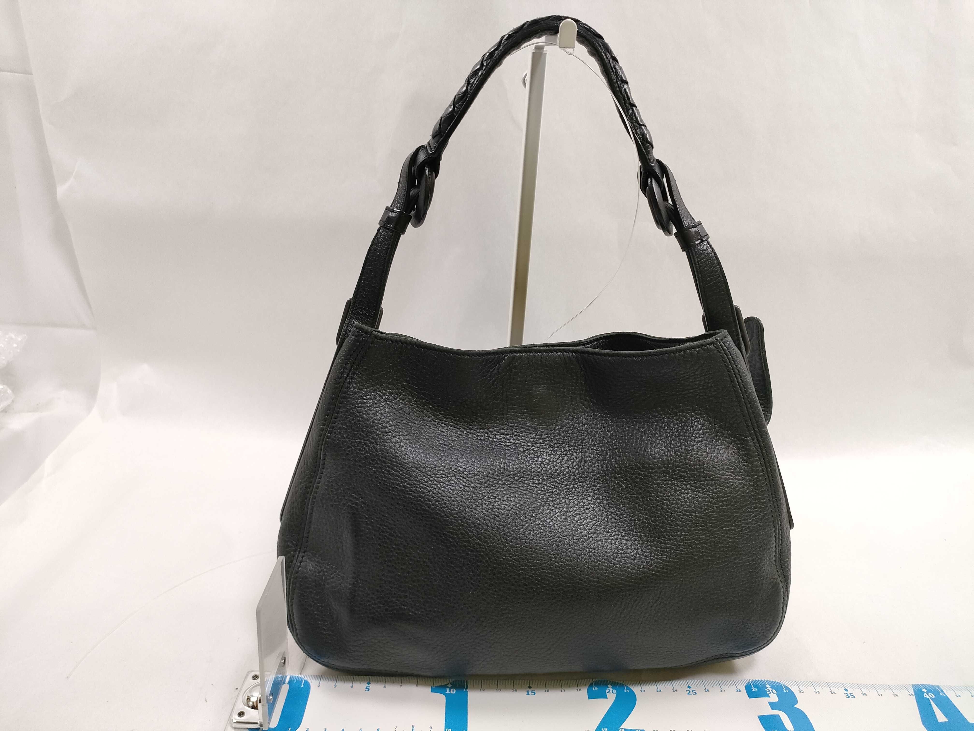 Leather One-Shoulder Bag, Black Shoulder Bag — view 2