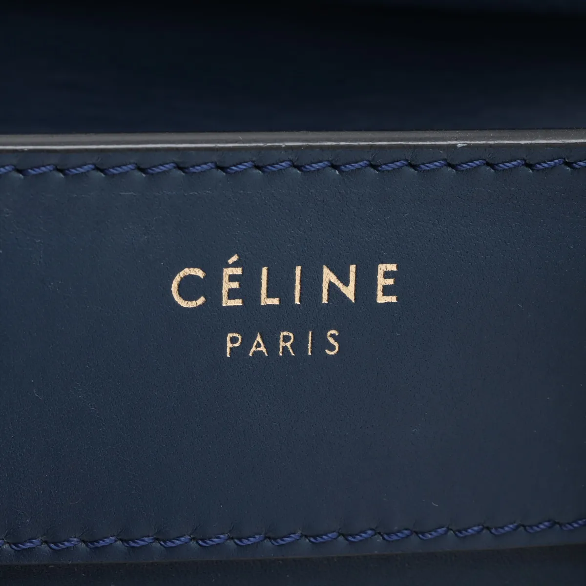 Luggage Micro Shopper Leather Handbag Navy x Black — view 9