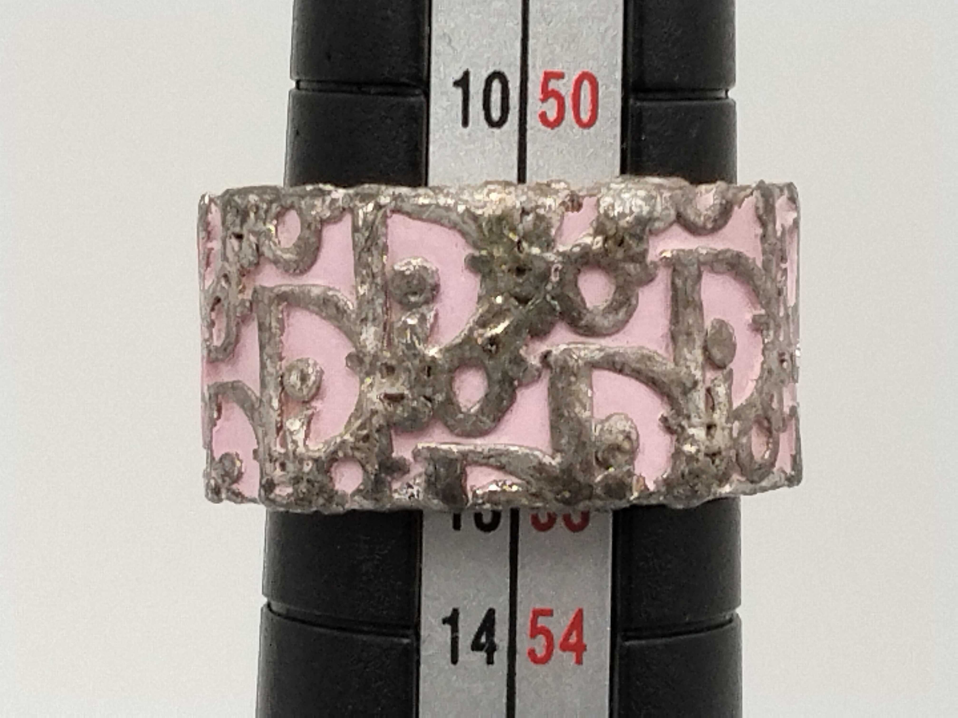 Trotter Line Number 2 Logo Pink White Silver Ring — view 9