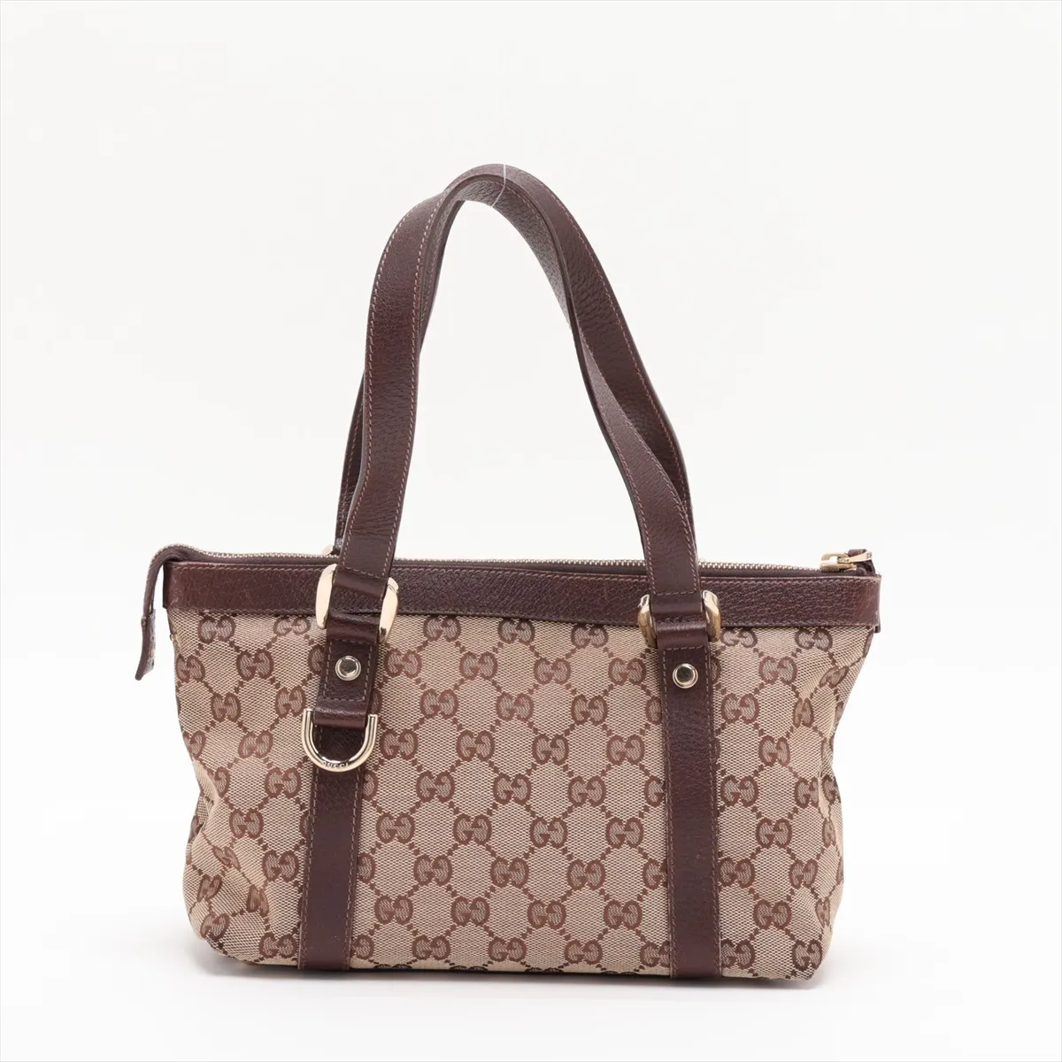 GG Canvas x Leather Handbag Beige x Brown — view 2