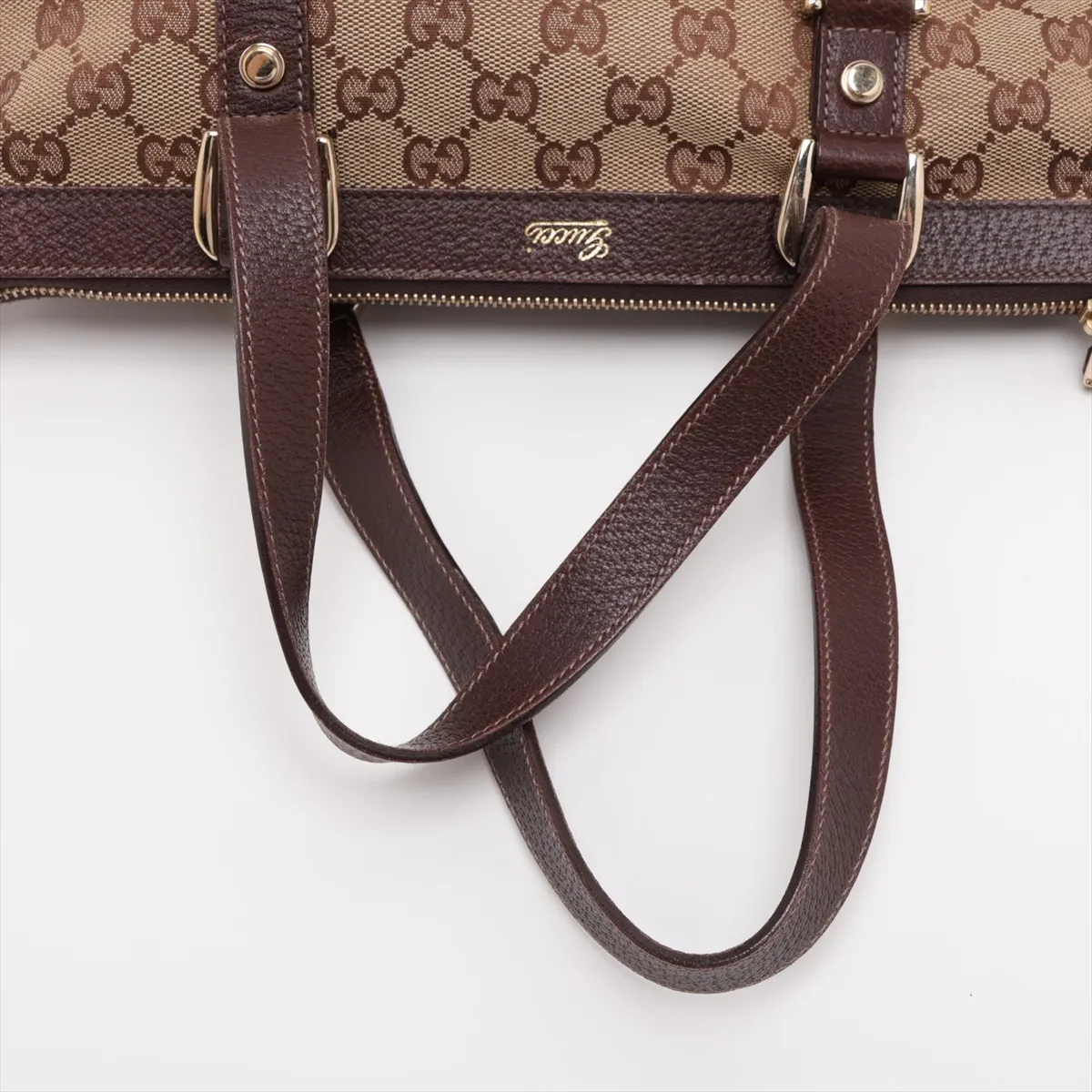 GG Canvas x Leather Handbag Beige x Brown — view 5