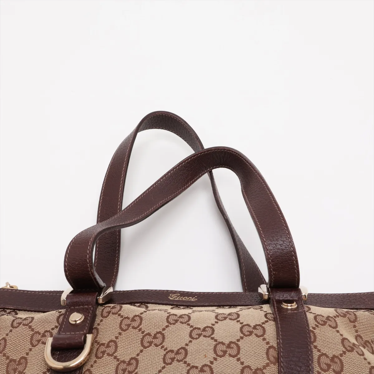 GG Canvas x Leather Handbag Beige x Brown — view 6