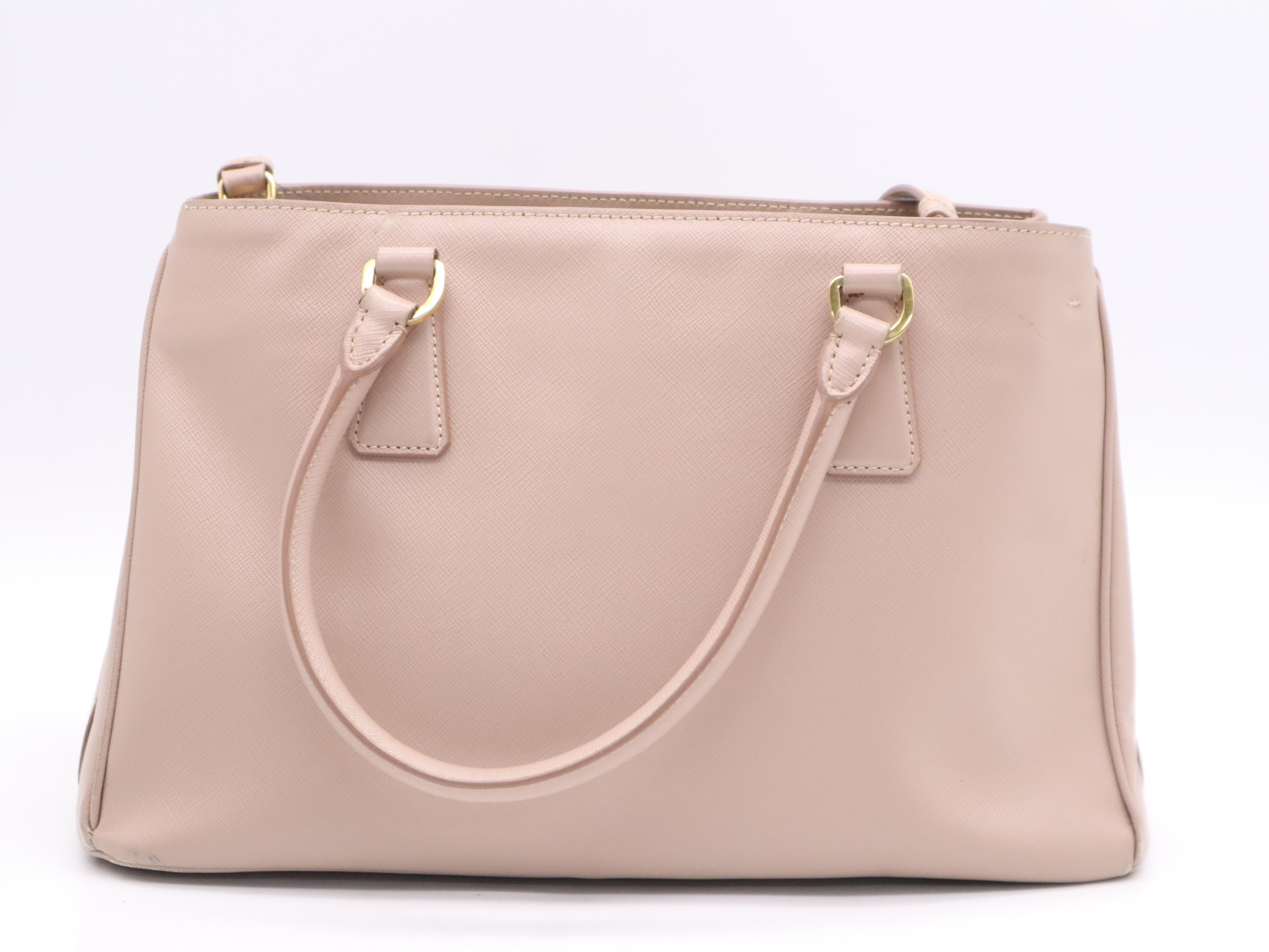 Leather Galleria 2-Way Handbag, Pink with Gold Hardware, Shoulder Strap, Clochette, and Card Holder. — view 2