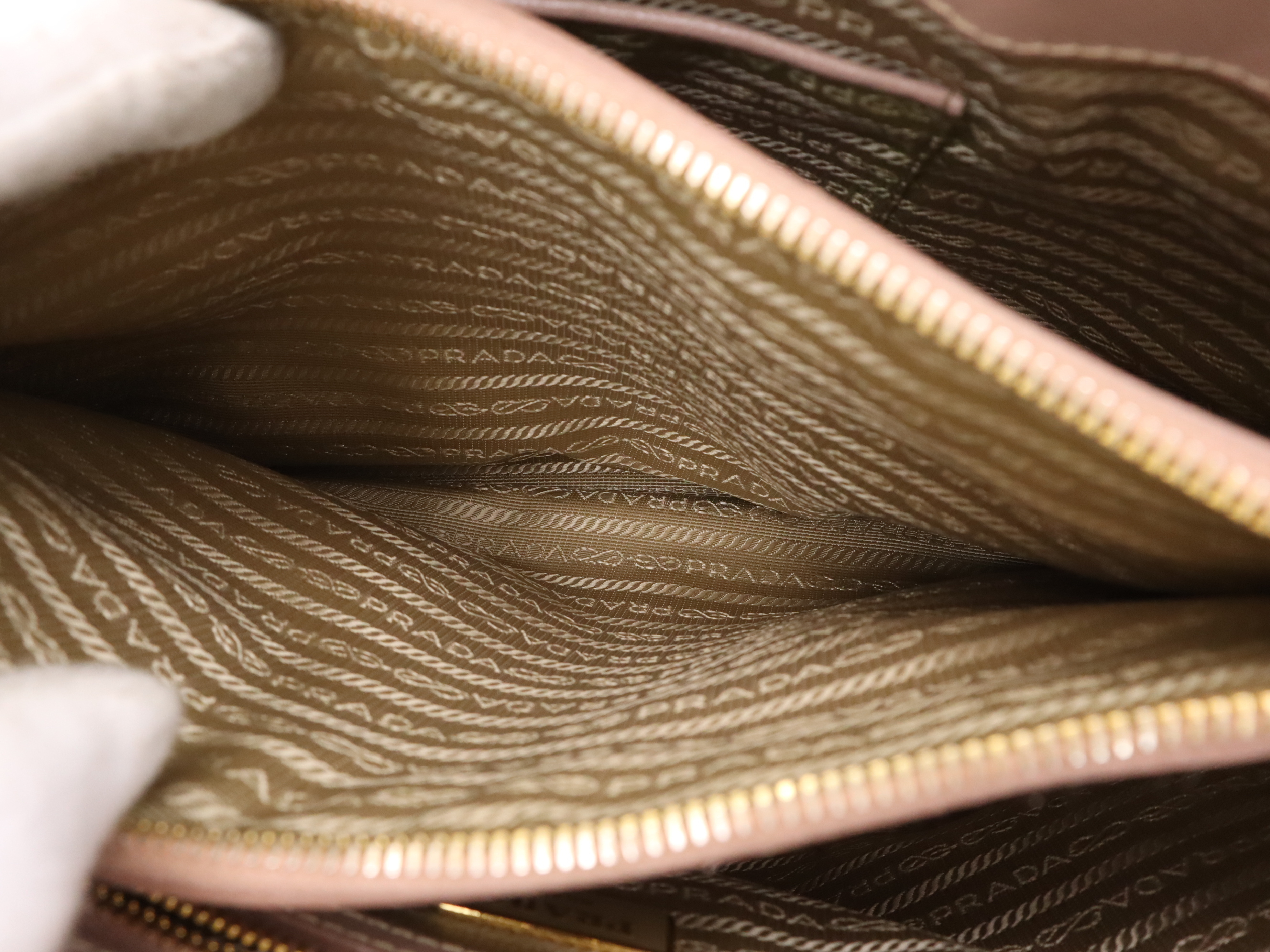 Leather Galleria 2-Way Handbag, Pink with Gold Hardware, Shoulder Strap, Clochette, and Card Holder. — view 12