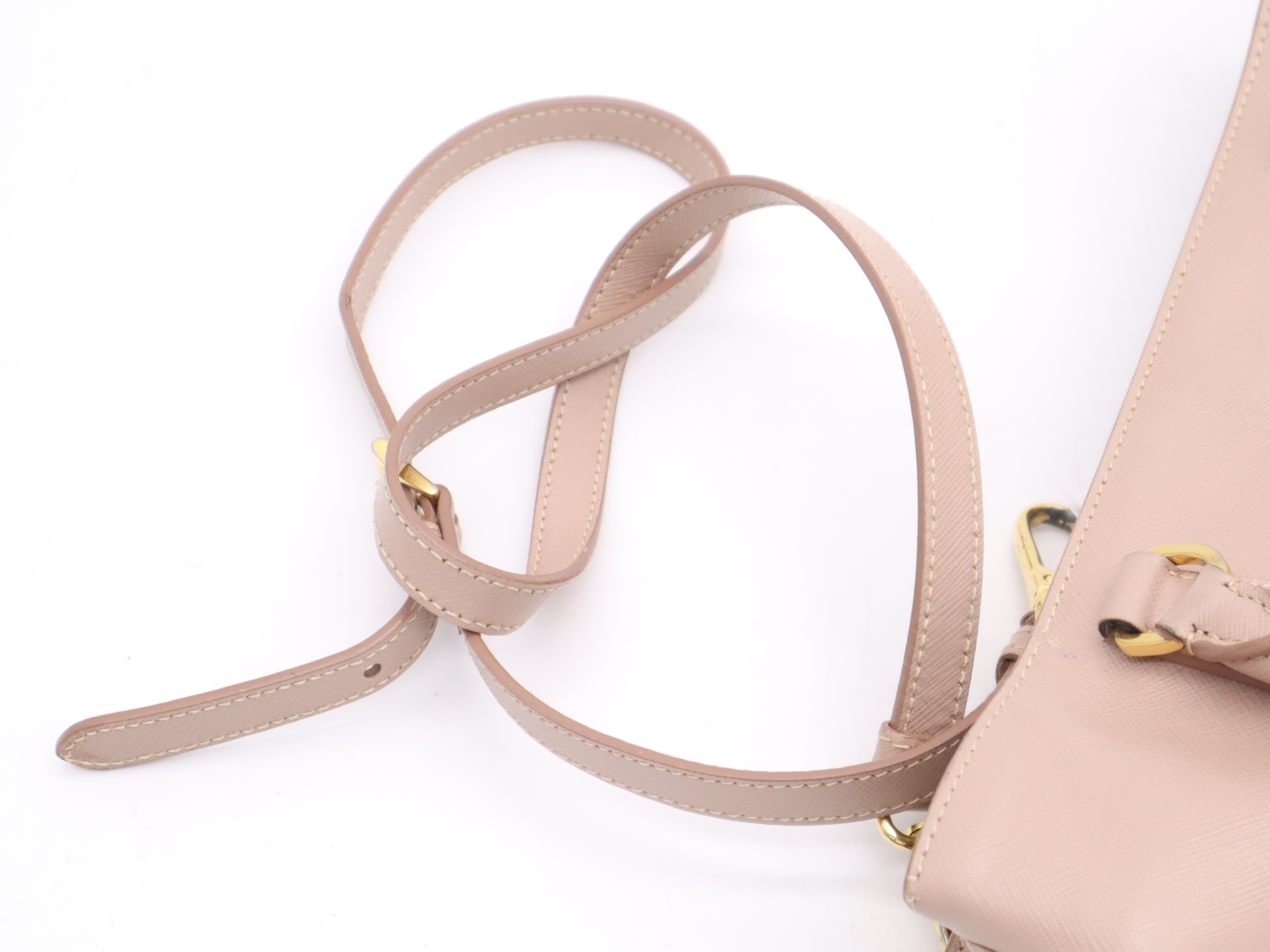 Leather Galleria 2-Way Handbag, Pink with Gold Hardware, Shoulder Strap, Clochette, and Card Holder. — view 13