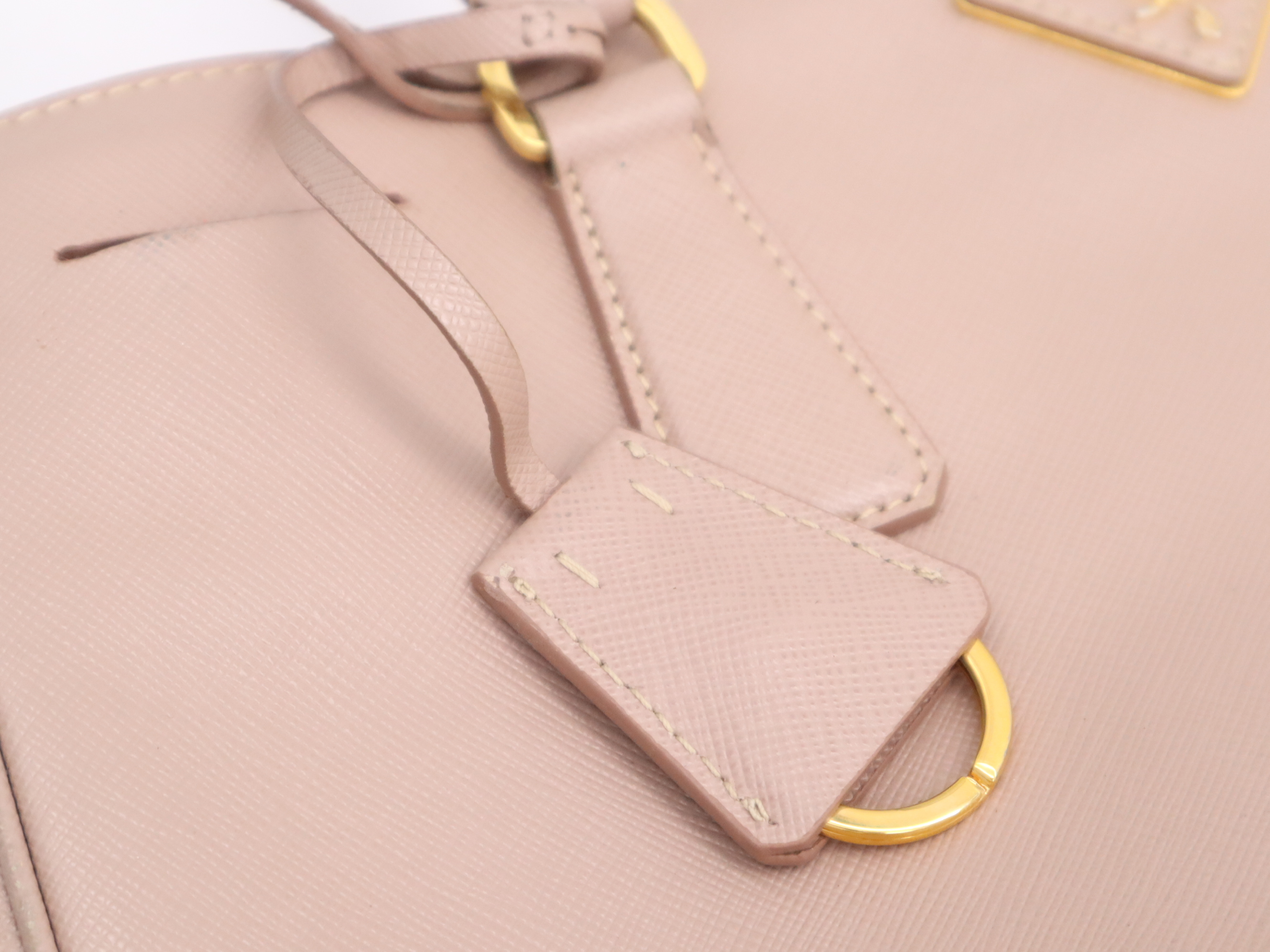 Leather Galleria 2-Way Handbag, Pink with Gold Hardware, Shoulder Strap, Clochette, and Card Holder. — view 14