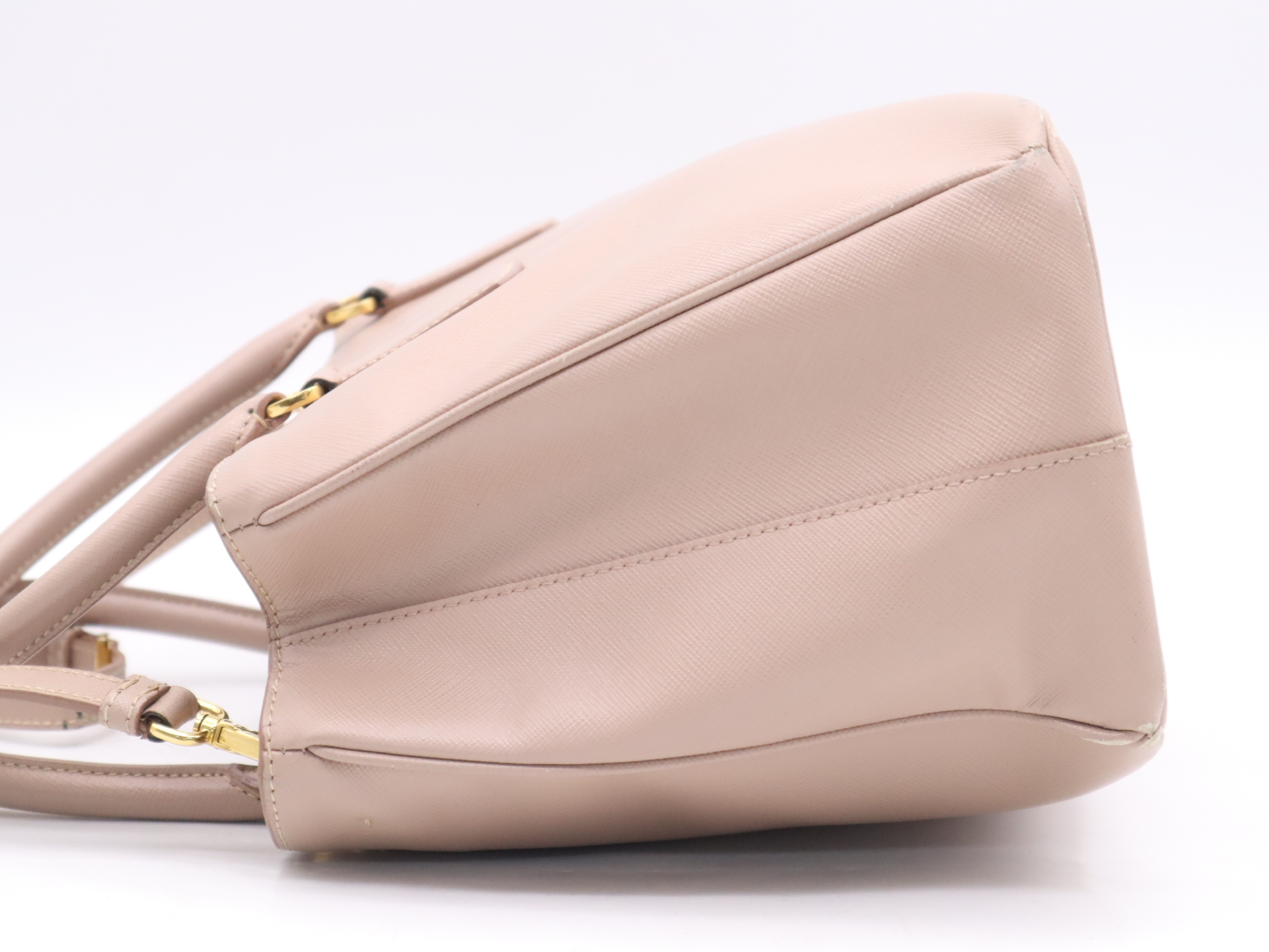 Leather Galleria 2-Way Handbag, Pink with Gold Hardware, Shoulder Strap, Clochette, and Card Holder. — view 3