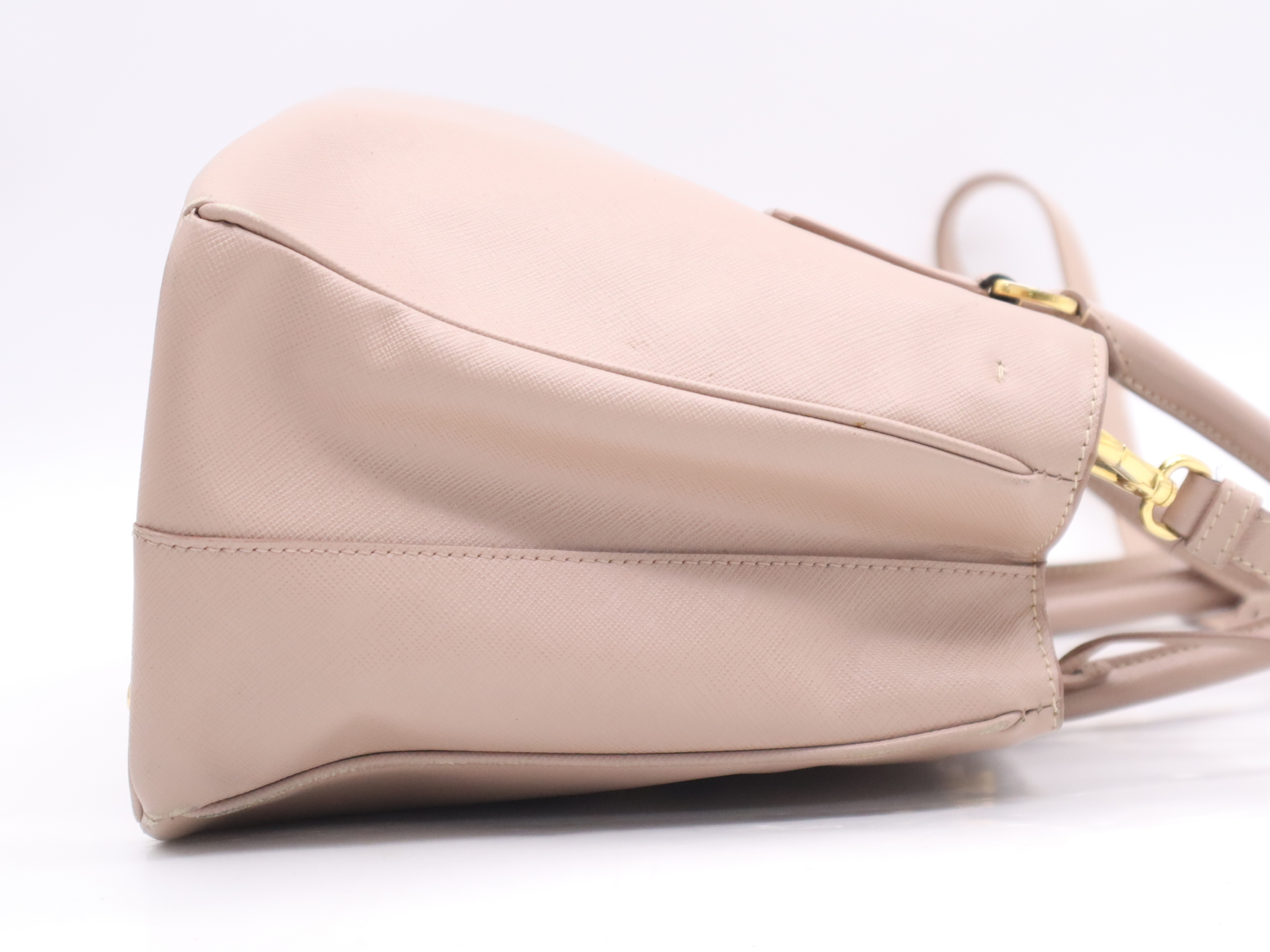 Leather Galleria 2-Way Handbag, Pink with Gold Hardware, Shoulder Strap, Clochette, and Card Holder. — view 5