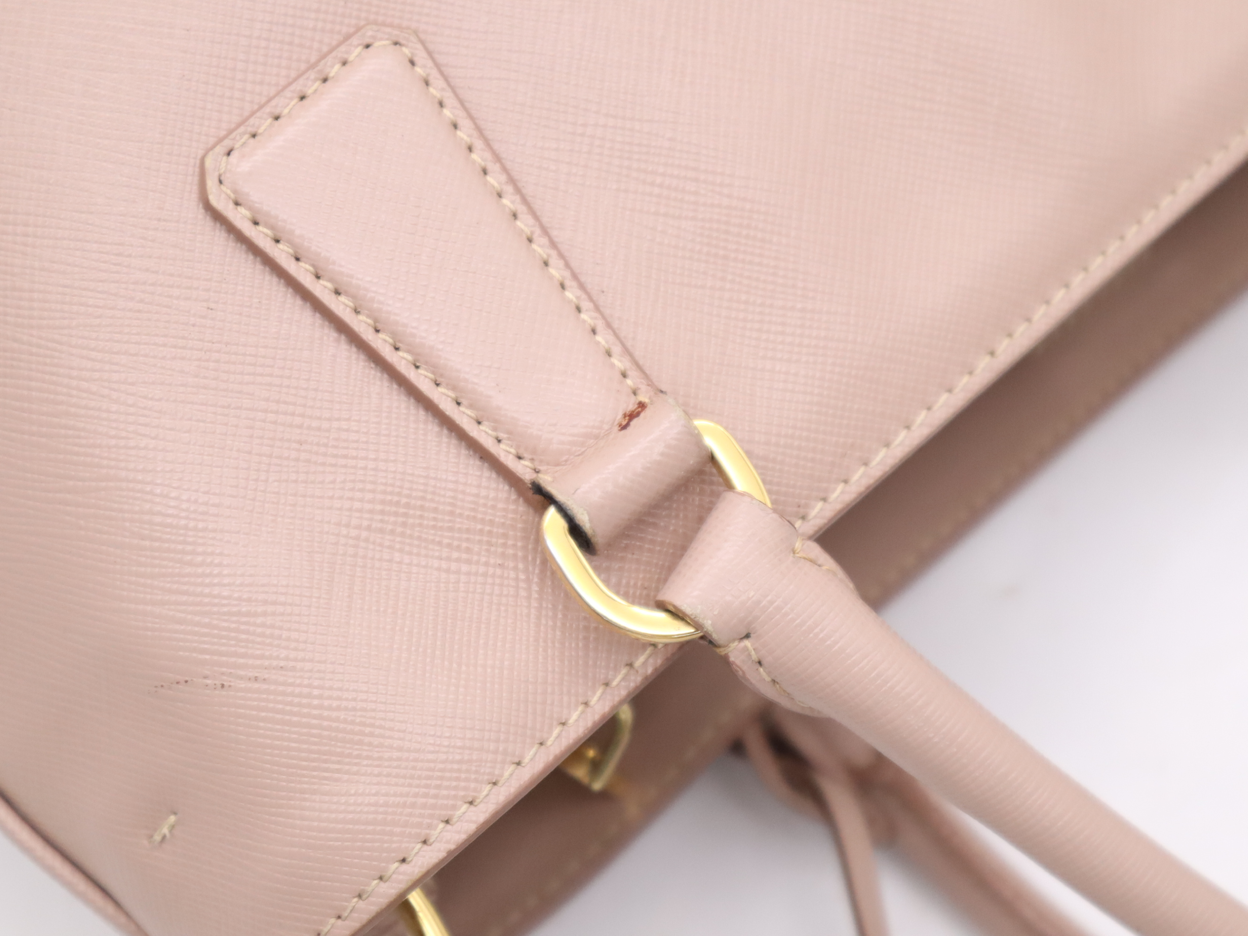 Leather Galleria 2-Way Handbag, Pink with Gold Hardware, Shoulder Strap, Clochette, and Card Holder. — view 7