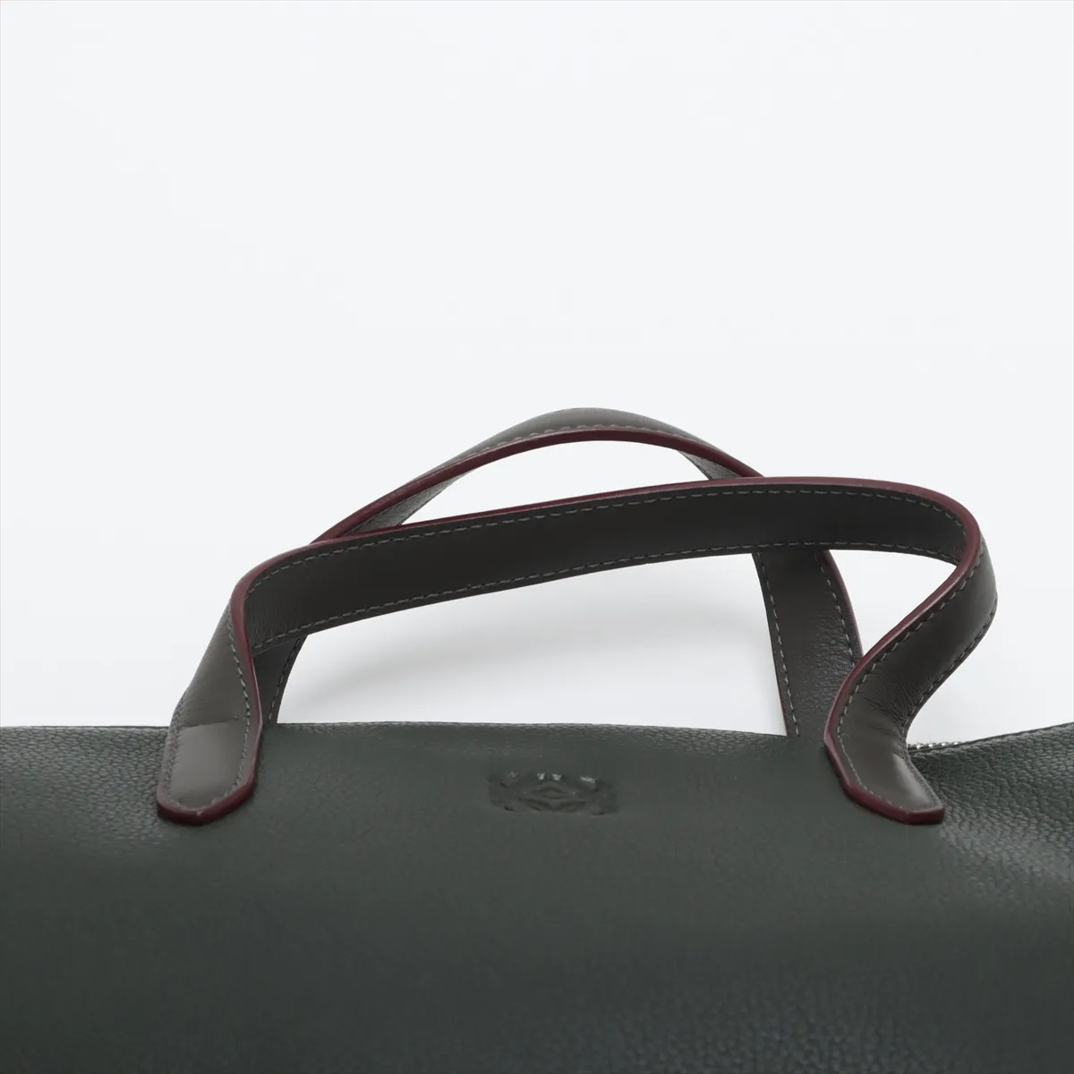 Leather Business Bag, Khaki — view 6