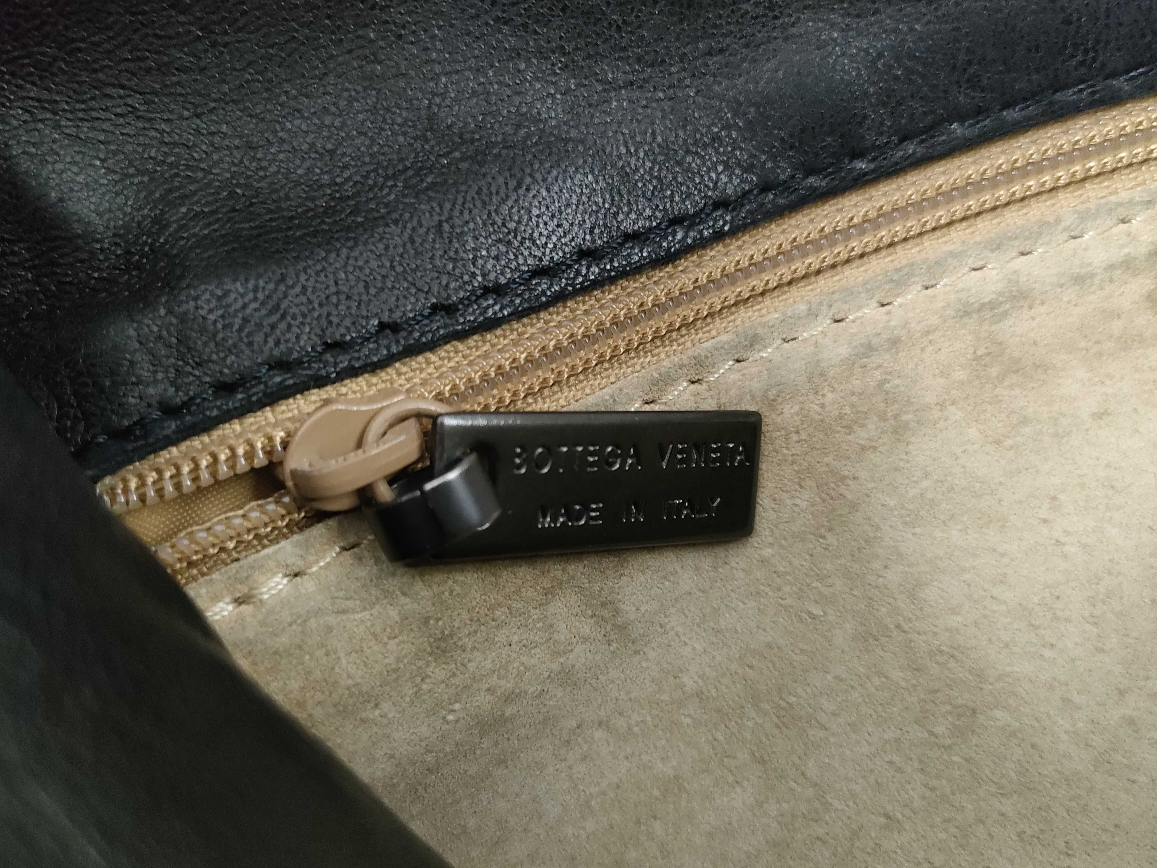 Intrecciato Leather Backpack, Black — view 13