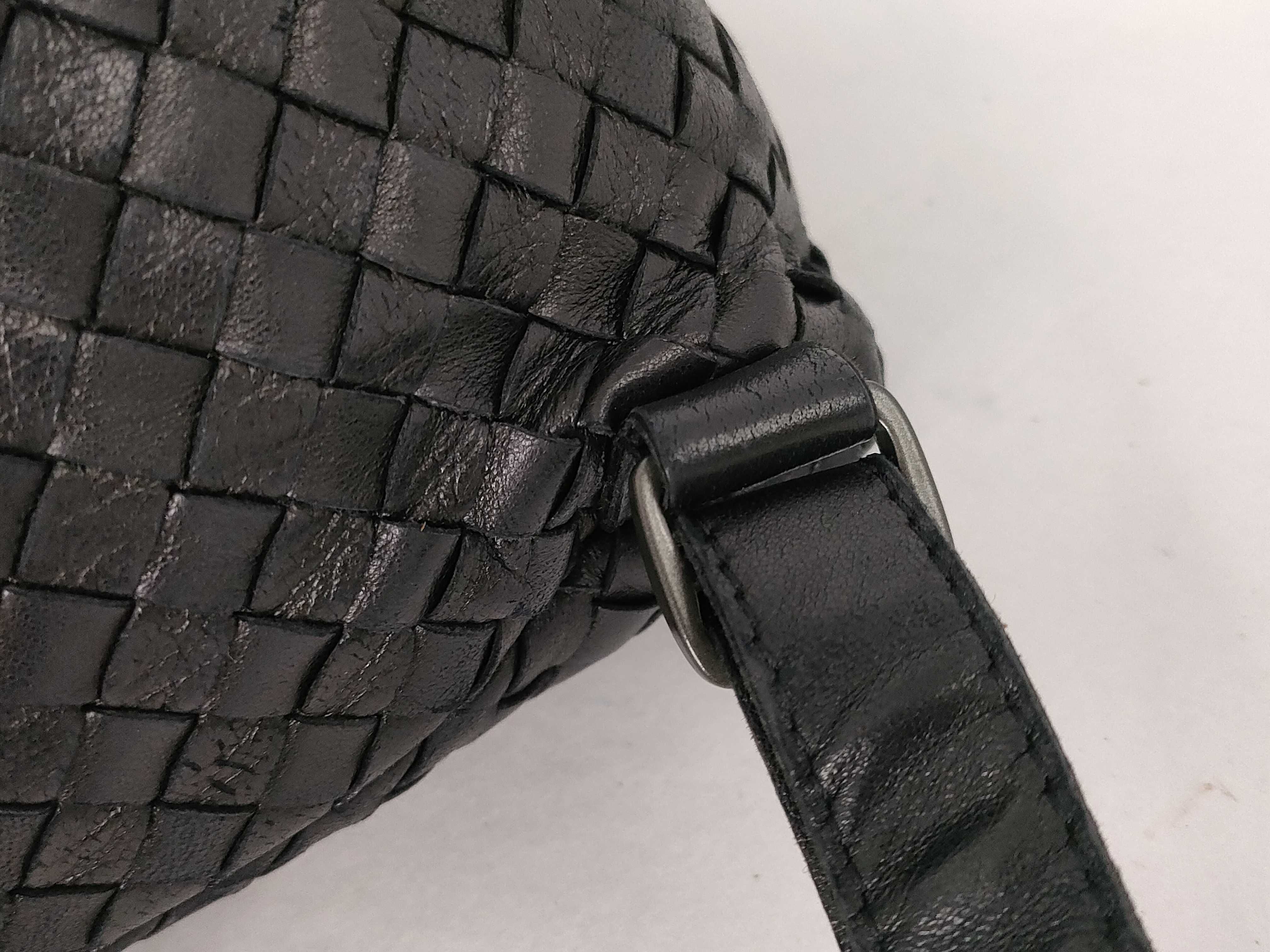 Intrecciato Leather Backpack, Black — view 5