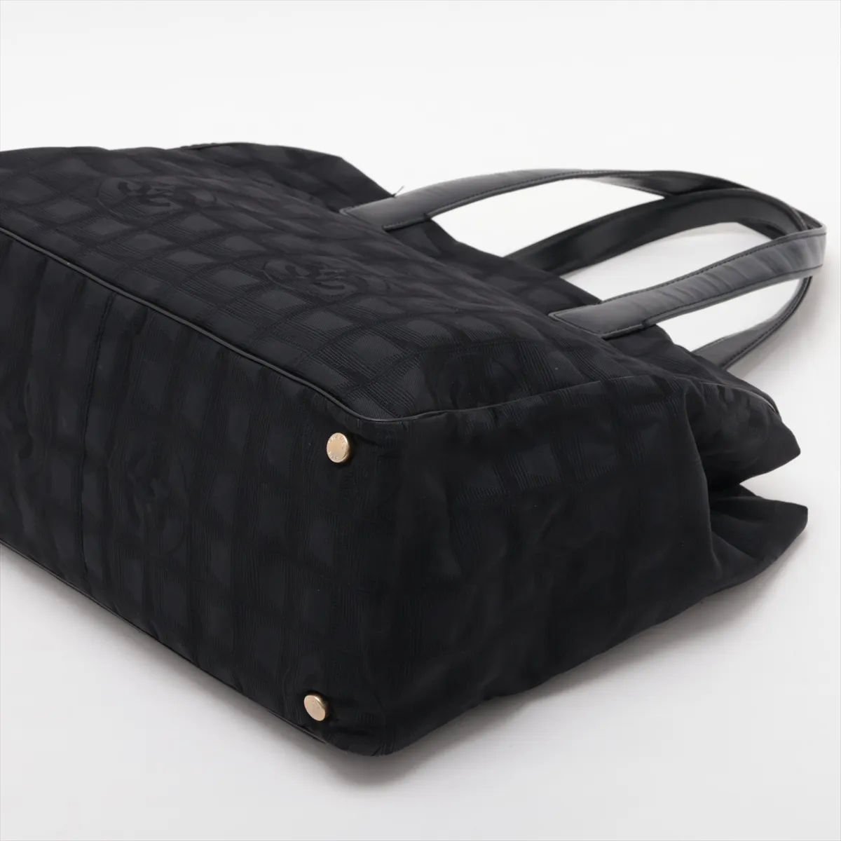 New Travel Line Nylon x Leather Handbag, Black with Gold Hardware, 8773132 (Serial Number 8) — view 3