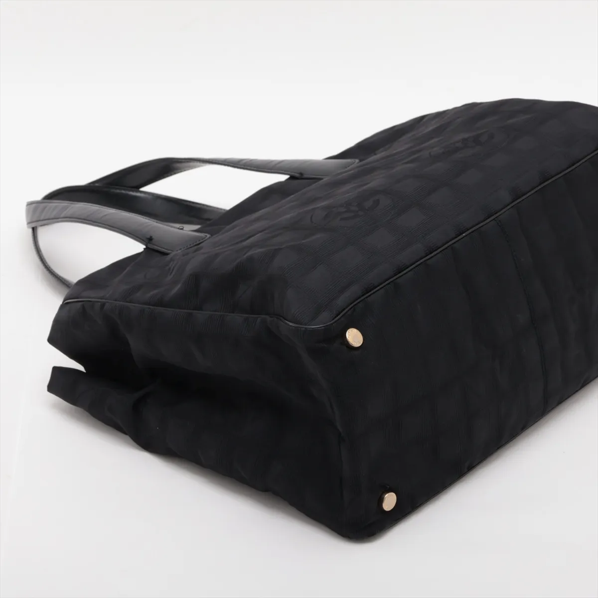 New Travel Line Nylon x Leather Handbag, Black with Gold Hardware, 8773132 (Serial Number 8) — view 4