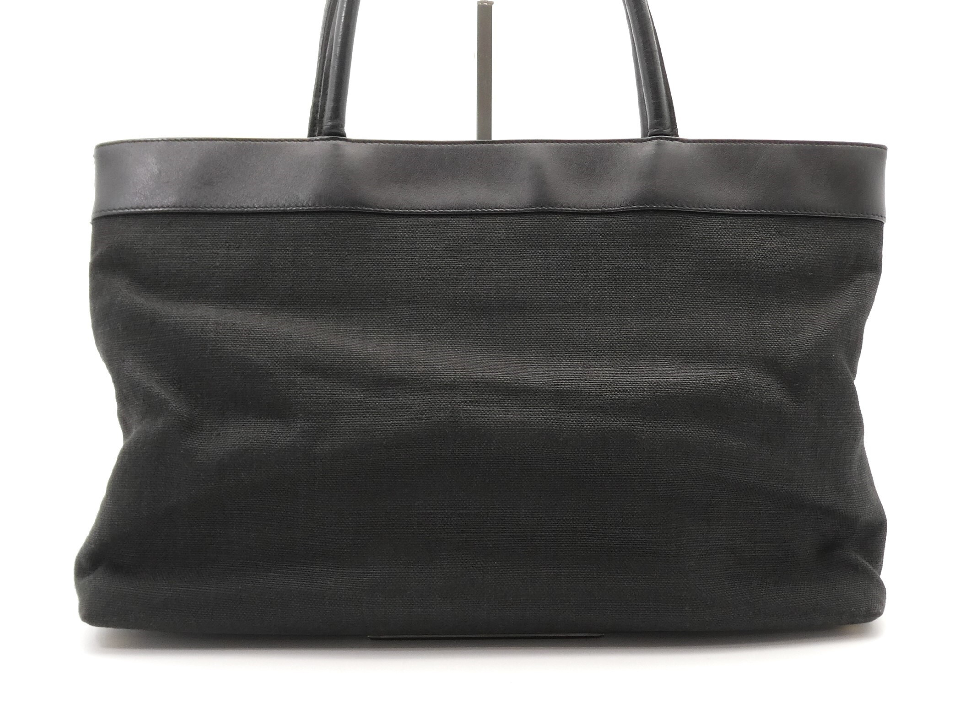 Coco Mark Canvas Leather Tote Bag — view 2